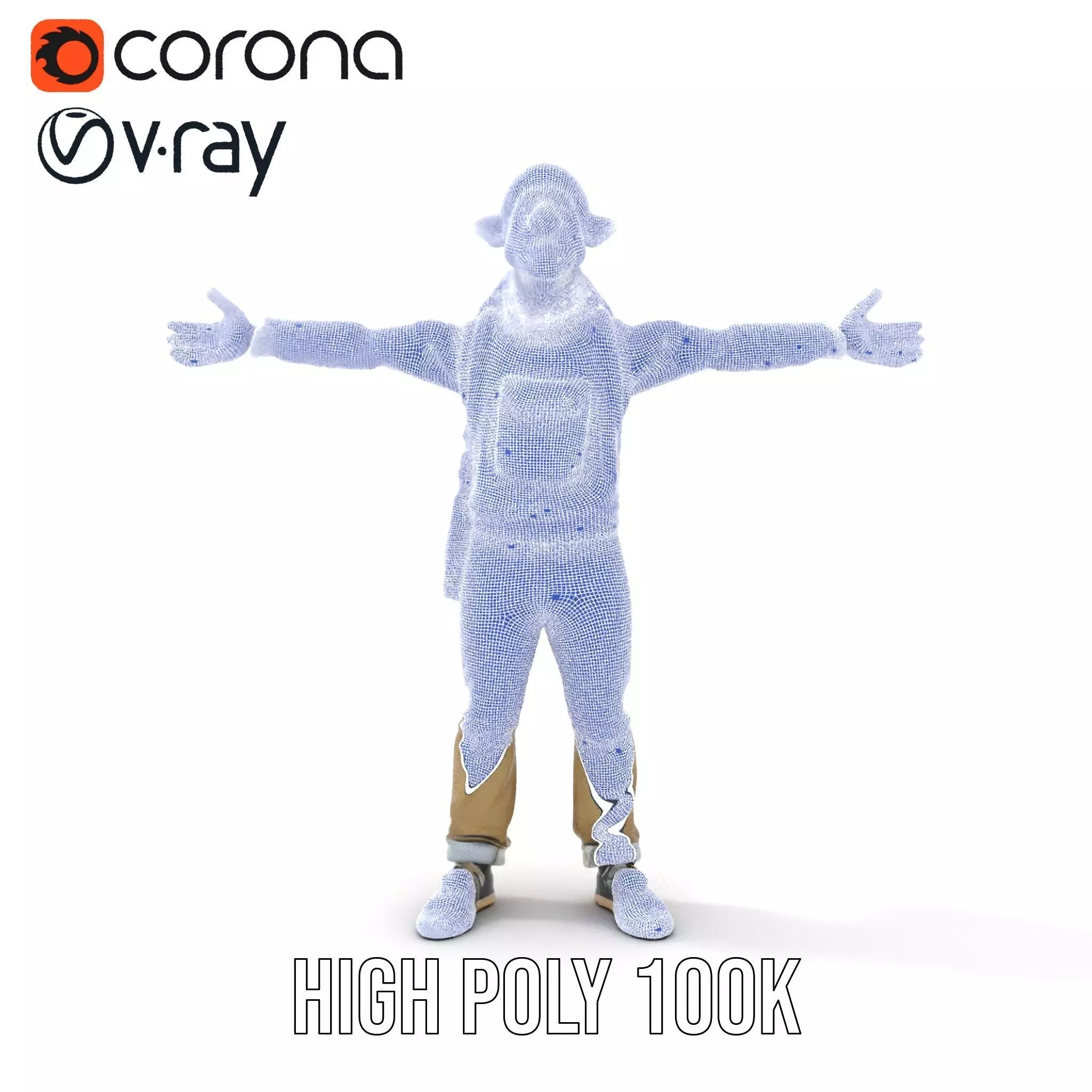 Fantasy Character Model Pack with Backpack Low-poly 3D model_33