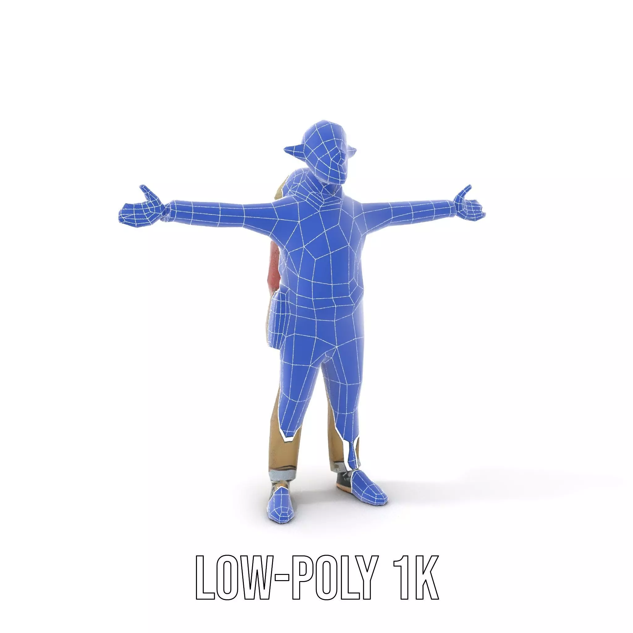 Fantasy Character Model Pack with Backpack Low-poly 3D model_27