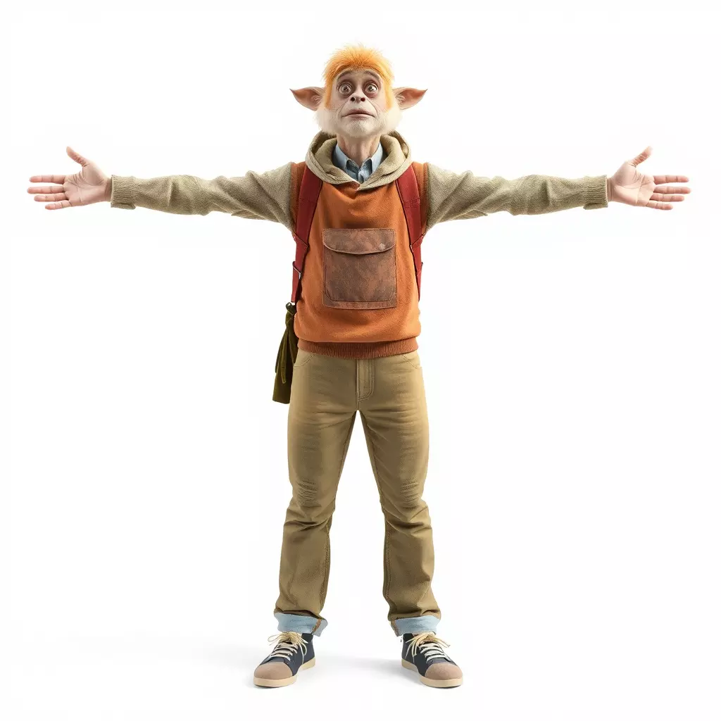 Fantasy Character Model Pack with Backpack Low-poly 3D model_2
