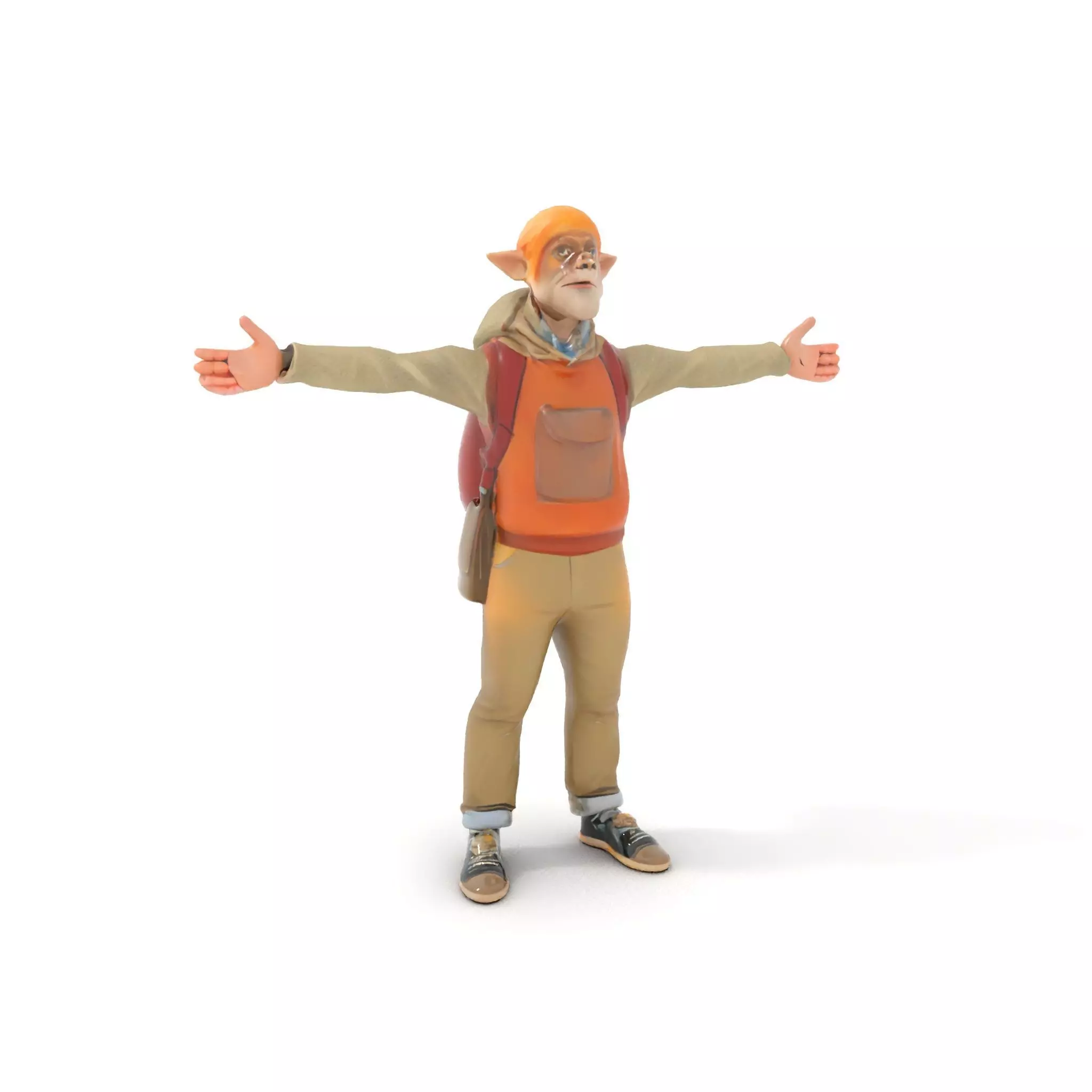 Fantasy Character Model Pack with Backpack Low-poly 3D model_6