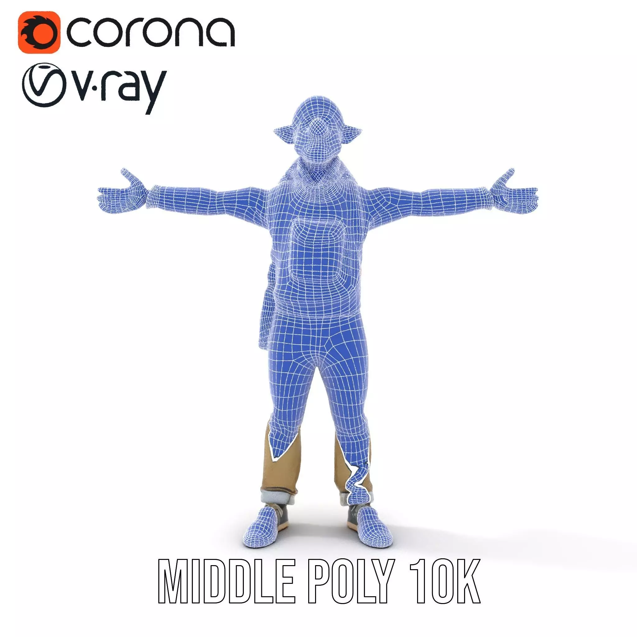 Fantasy Character Model Pack with Backpack Low-poly 3D model_29