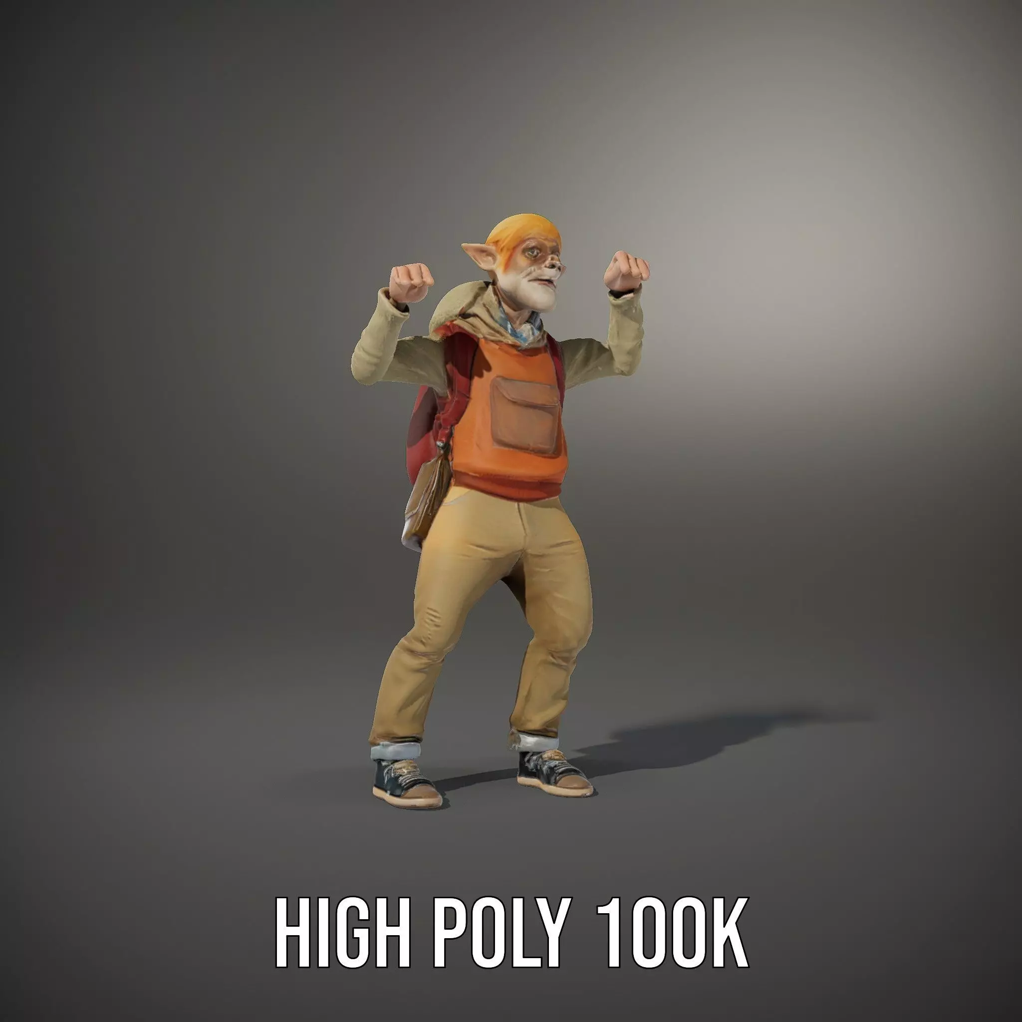 Fantasy Character Model Pack with Backpack Low-poly 3D model_25