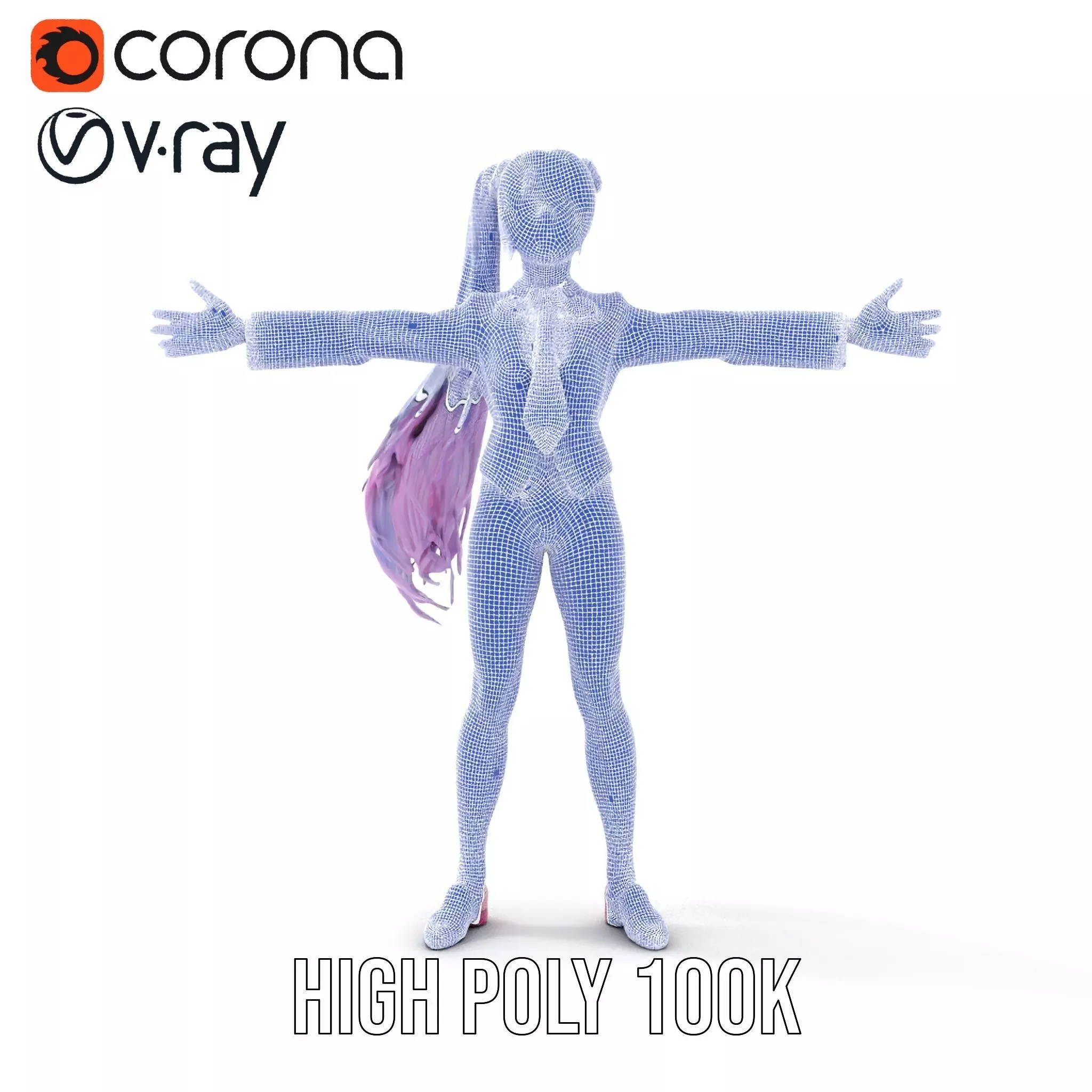 Anime Business Character Model Pack Low-poly 3D model_34