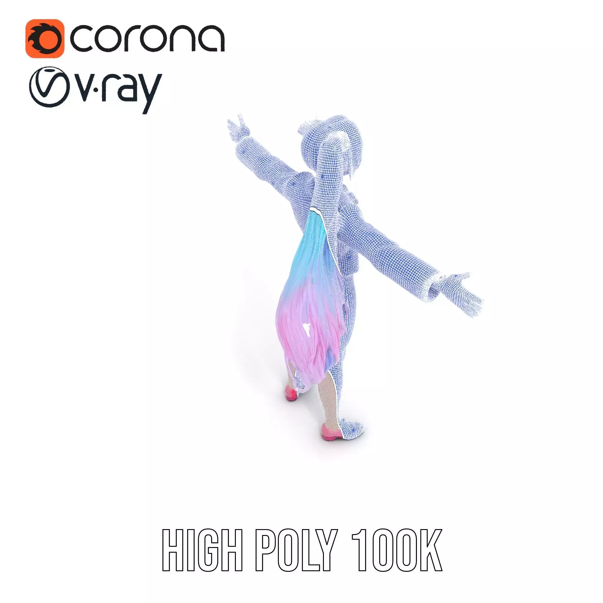 Anime Business Character Model Pack Low-poly 3D model_32