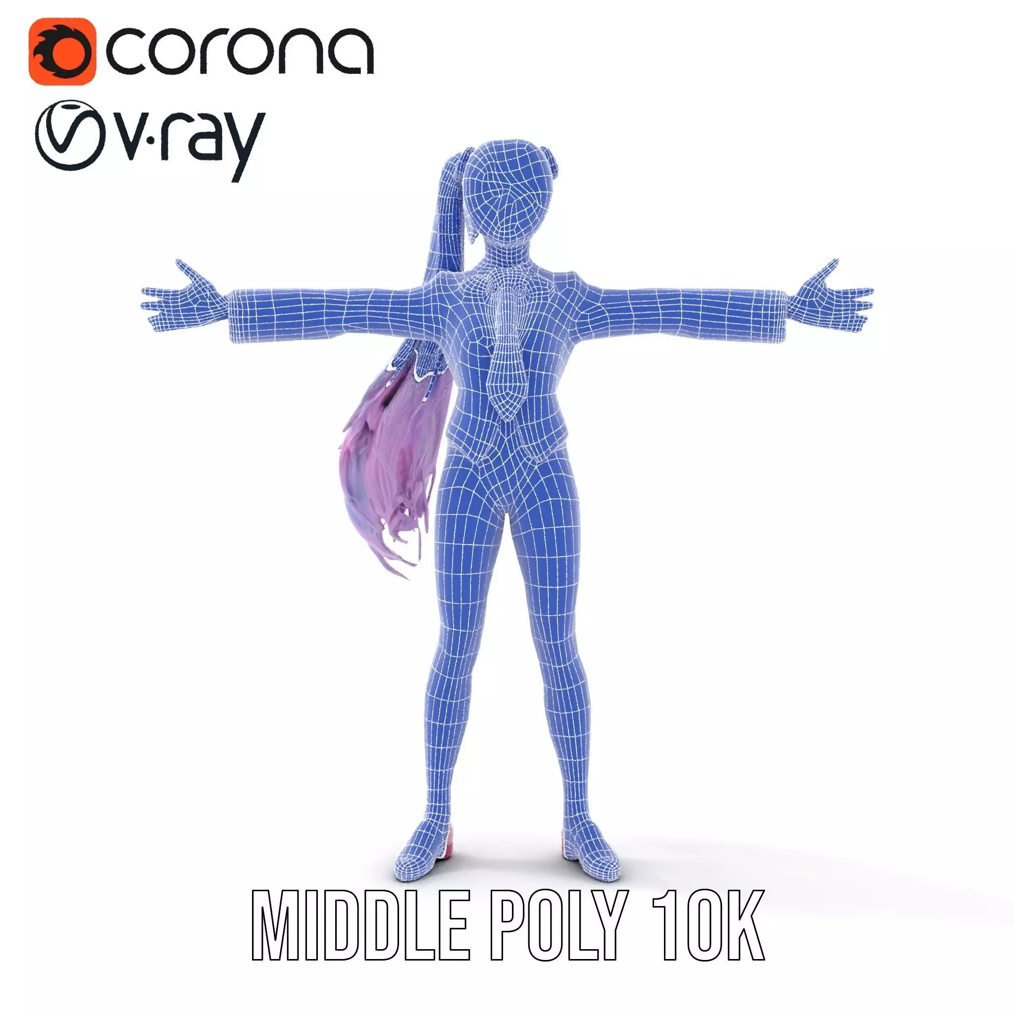 Anime Business Character Model Pack Low-poly 3D model_29