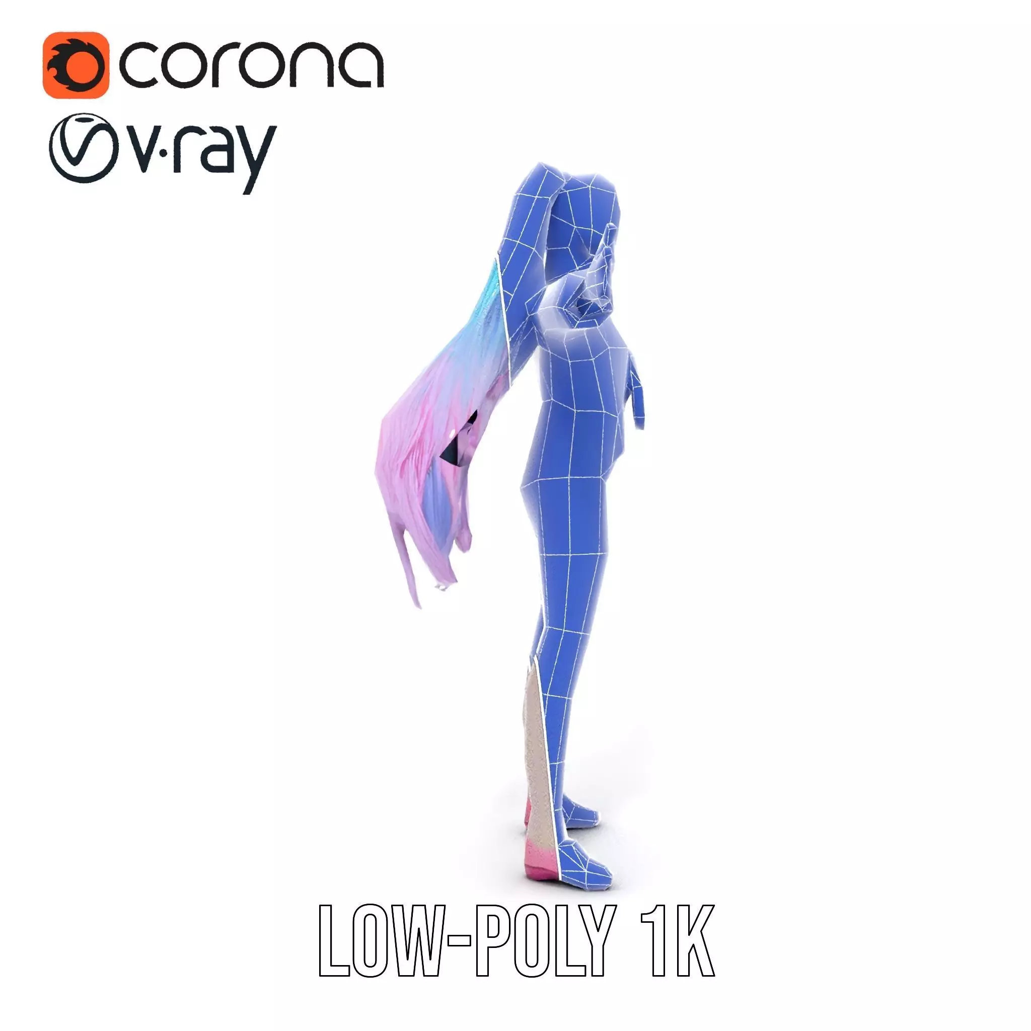 Anime Business Character Model Pack Low-poly 3D model_19