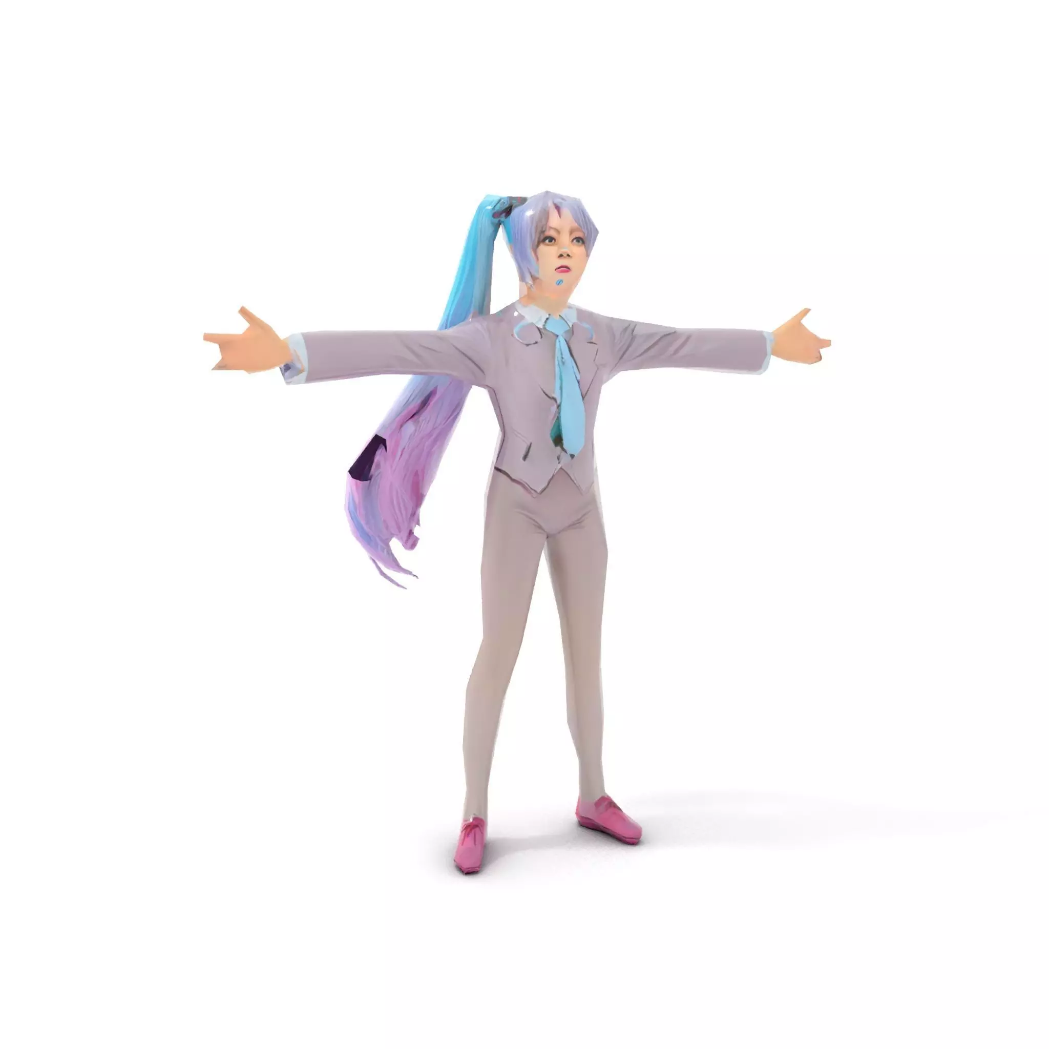 Anime Business Character Model Pack Low-poly 3D model_8