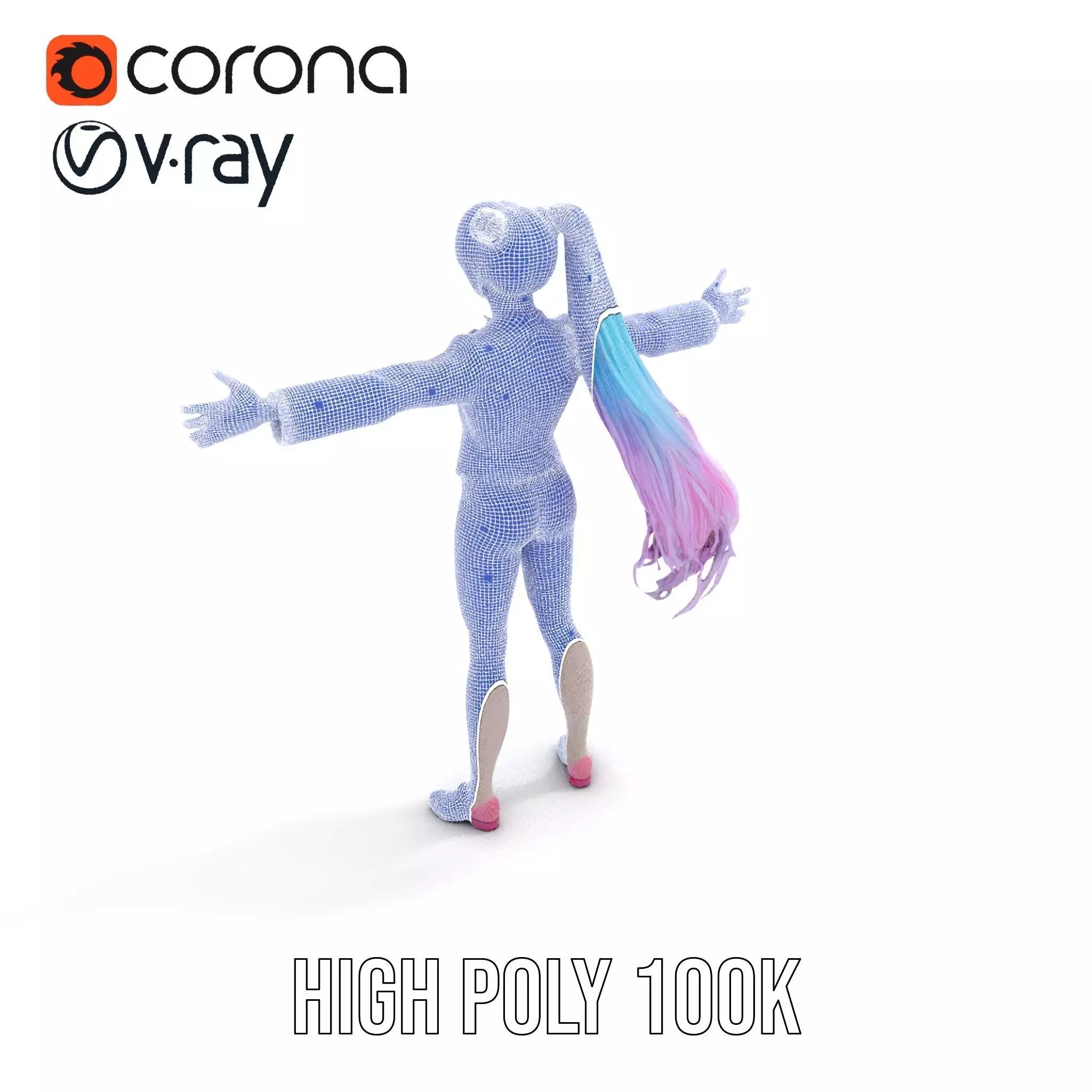 Anime Business Character Model Pack Low-poly 3D model_31