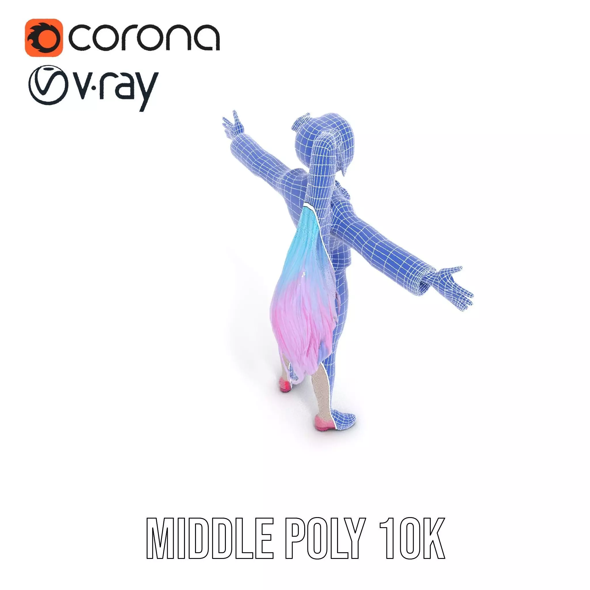 Anime Business Character Model Pack Low-poly 3D model_15