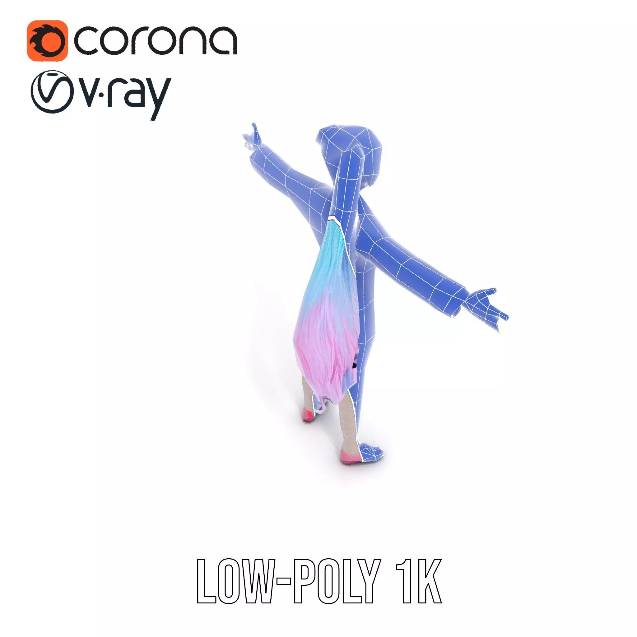 Anime Business Character Model Pack Low-poly 3D model_28