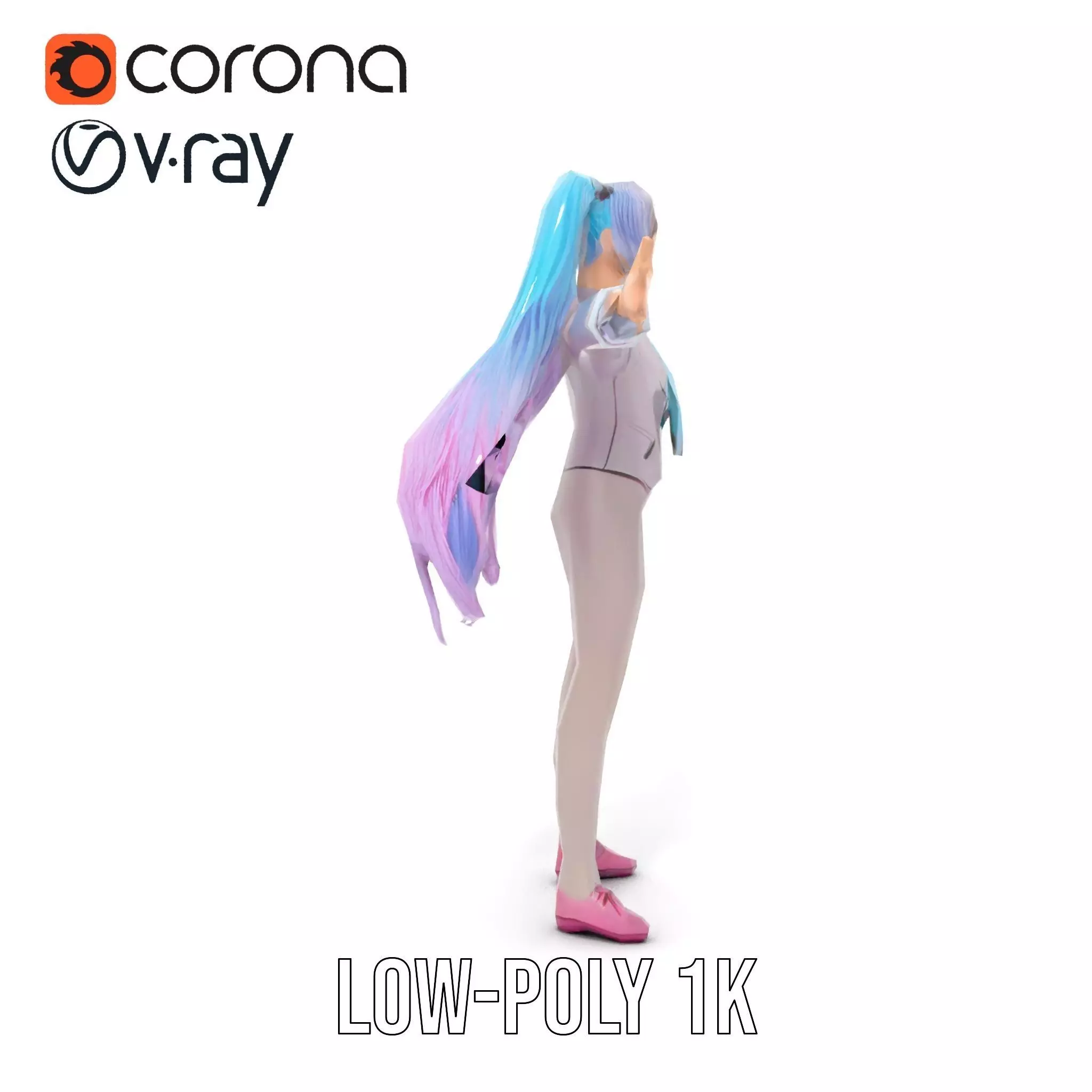 Anime Business Character Model Pack Low-poly 3D model_22