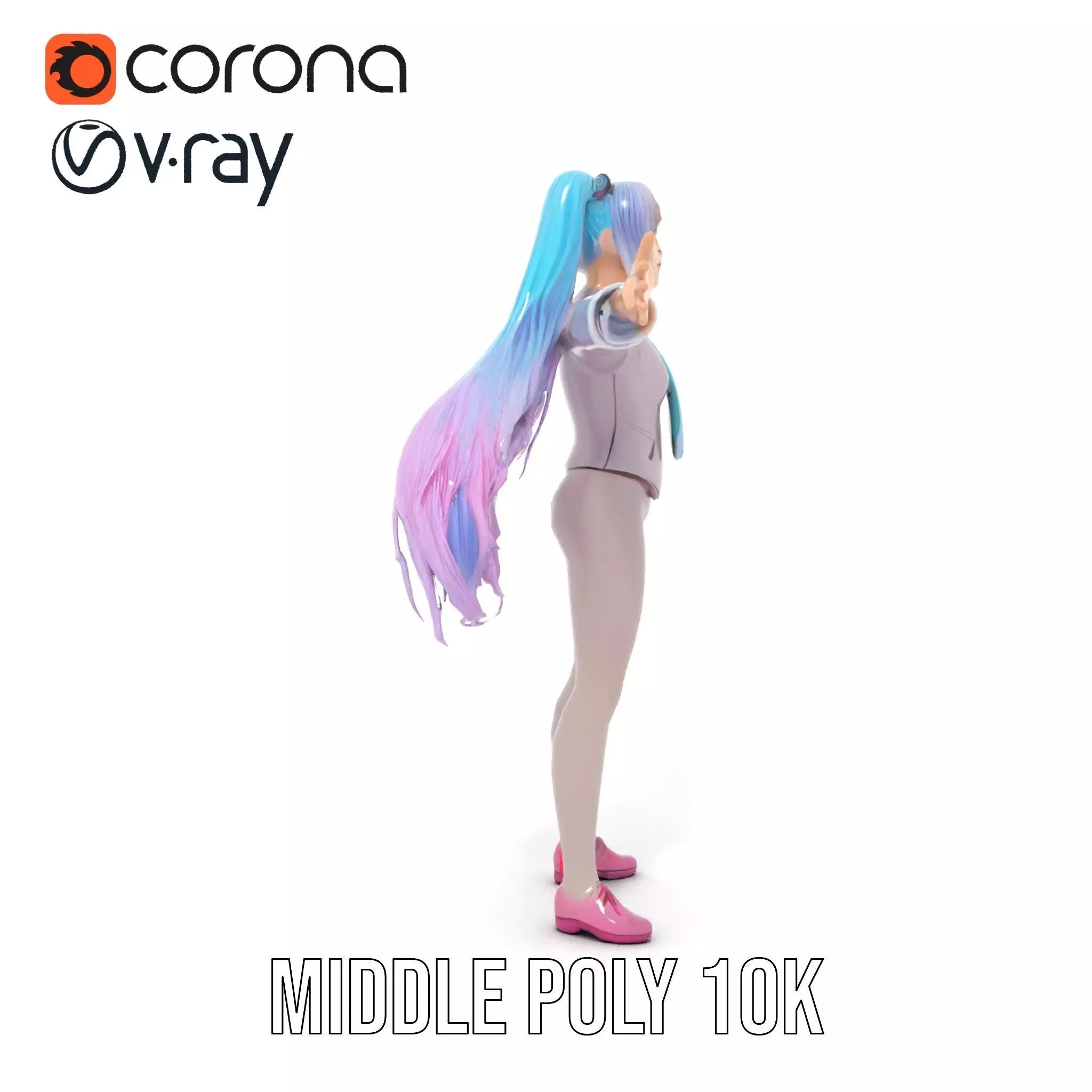 Anime Business Character Model Pack Low-poly 3D model_21