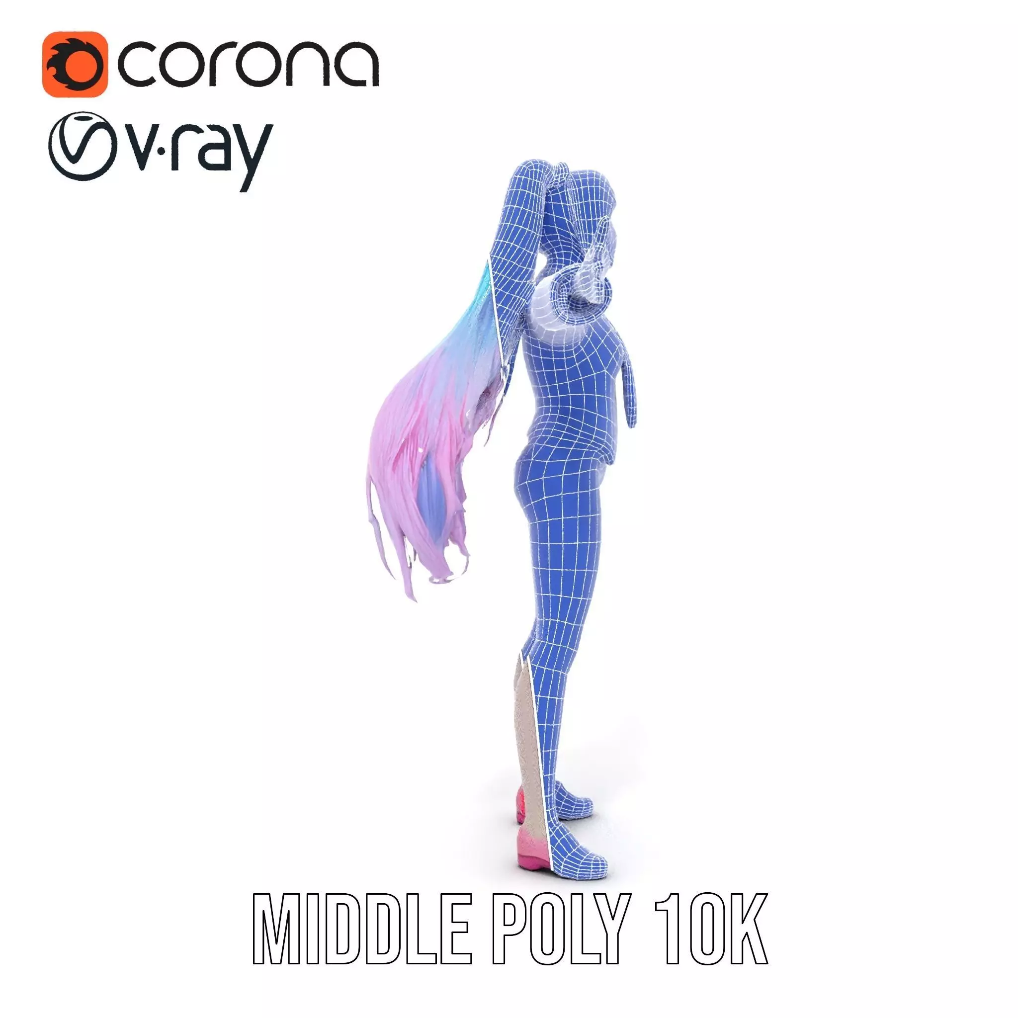 Anime Business Character Model Pack Low-poly 3D model_24