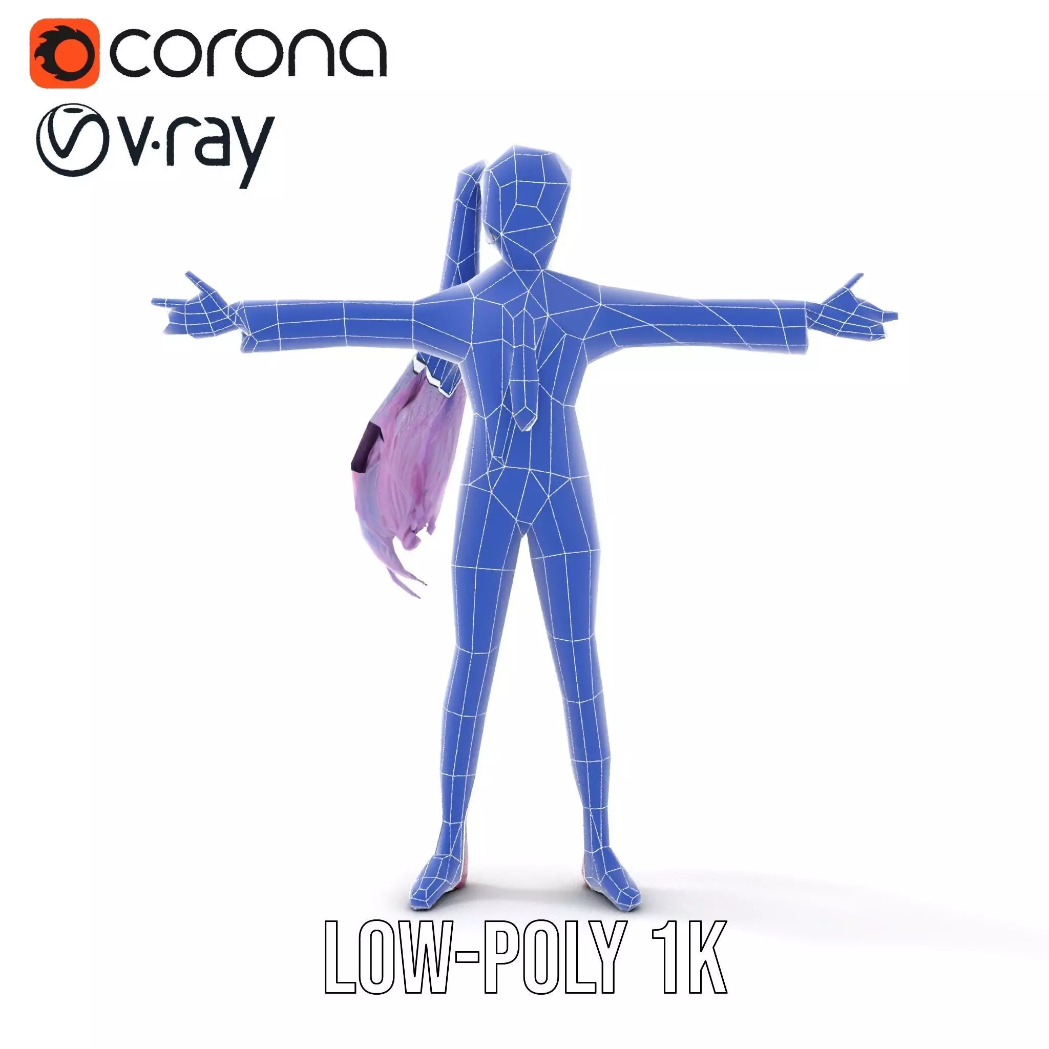 Anime Business Character Model Pack Low-poly 3D model_25