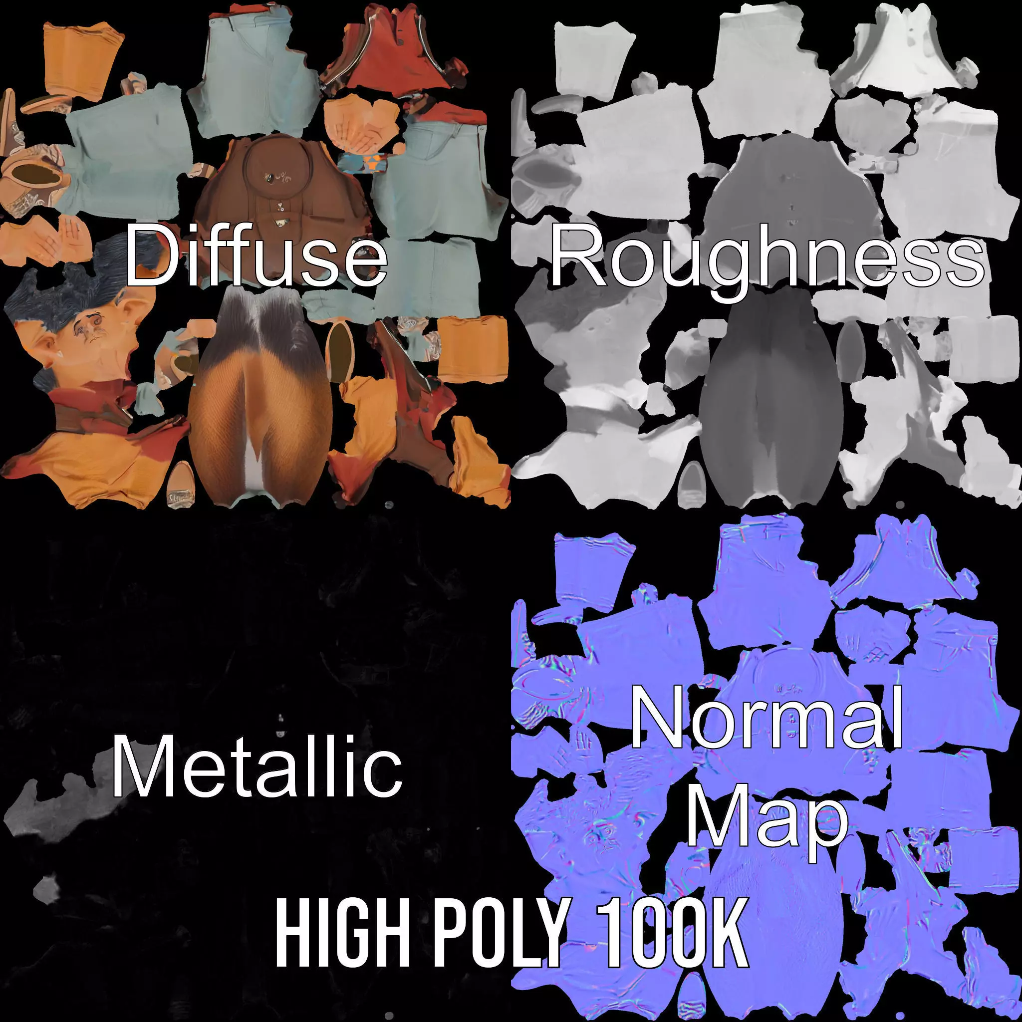 Fantasy Character Model Pack Stylized Anthropomorphic Creature Low-poly 3D model_3