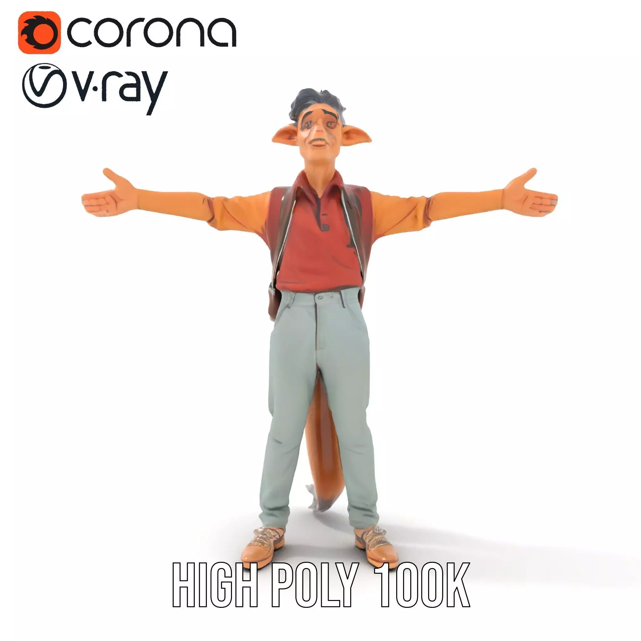 Fantasy Character Model Pack Stylized Anthropomorphic Creature Low-poly 3D model_28