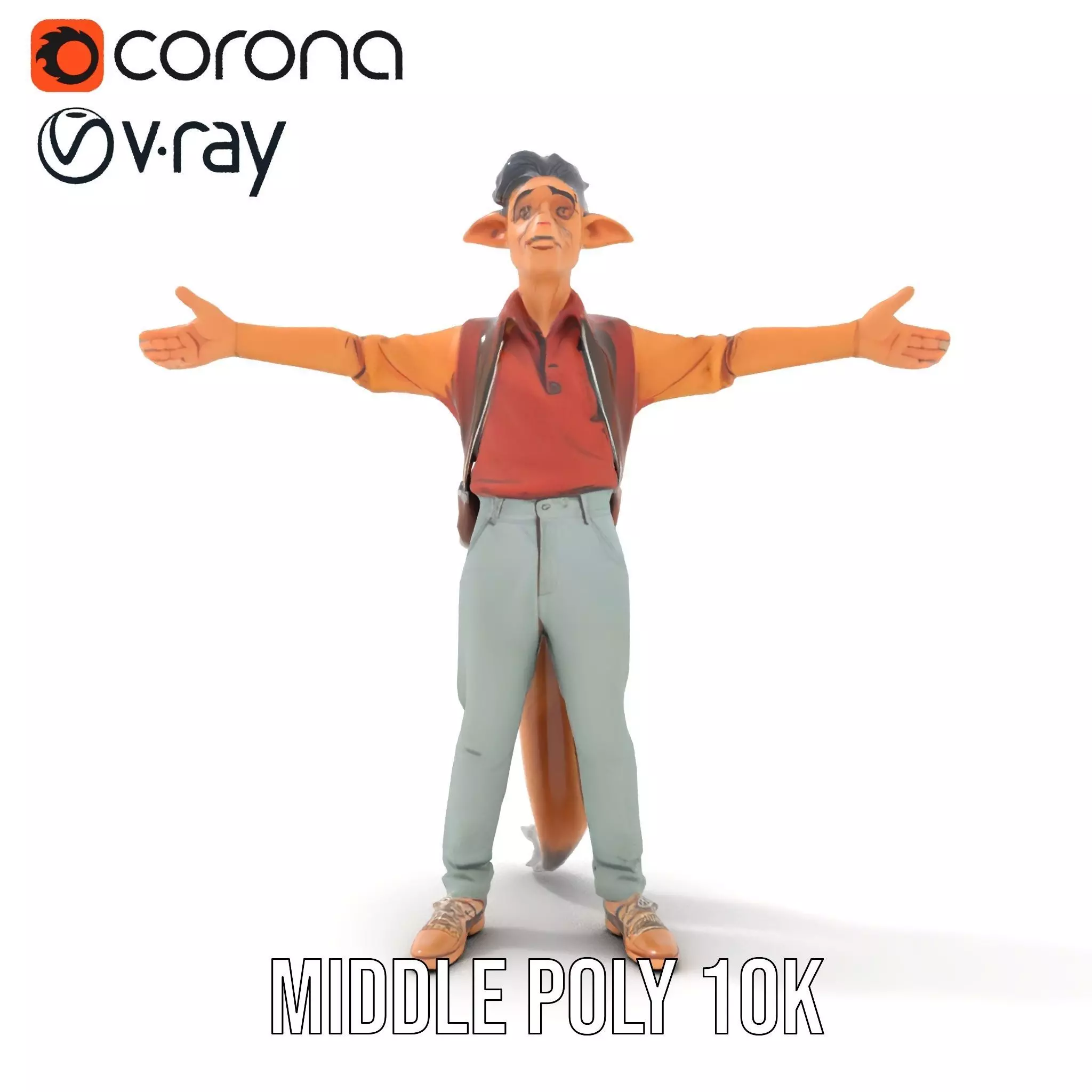 Fantasy Character Model Pack Stylized Anthropomorphic Creature Low-poly 3D model_10