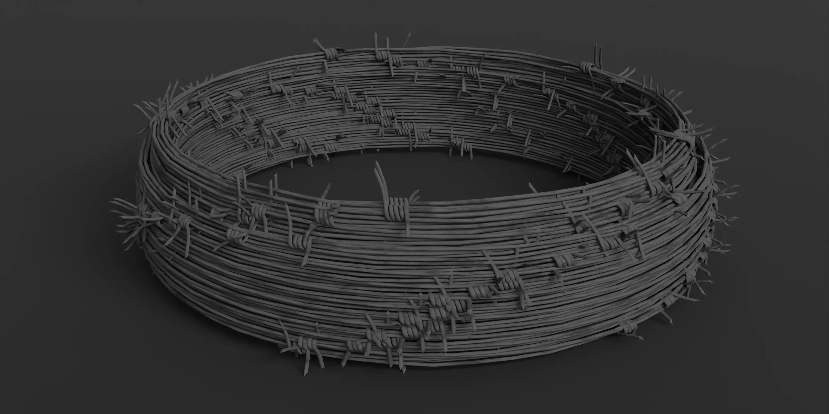 Barbed Wire Low-poly 3D model_5