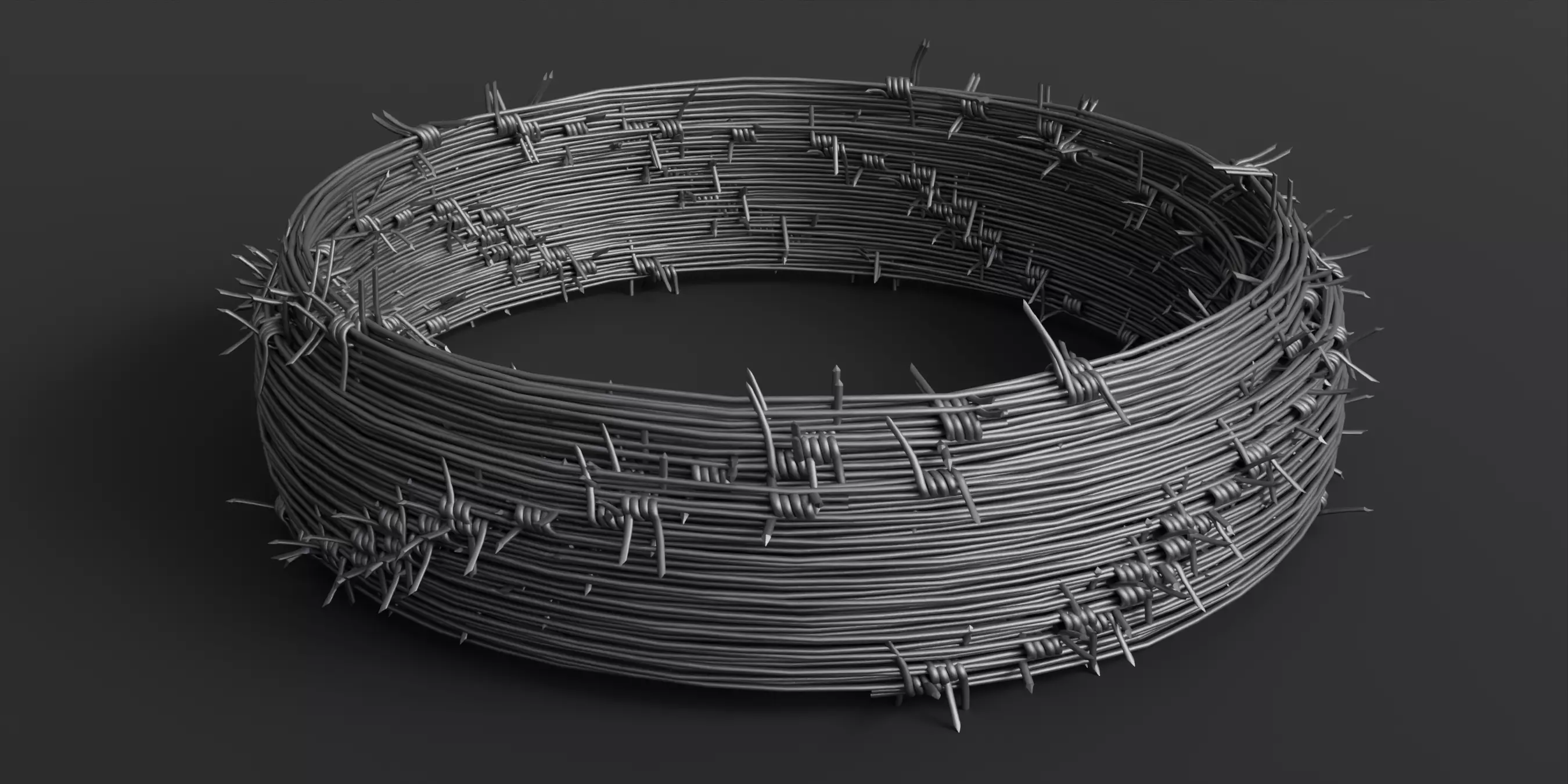 Barbed Wire Low-poly 3D model_4