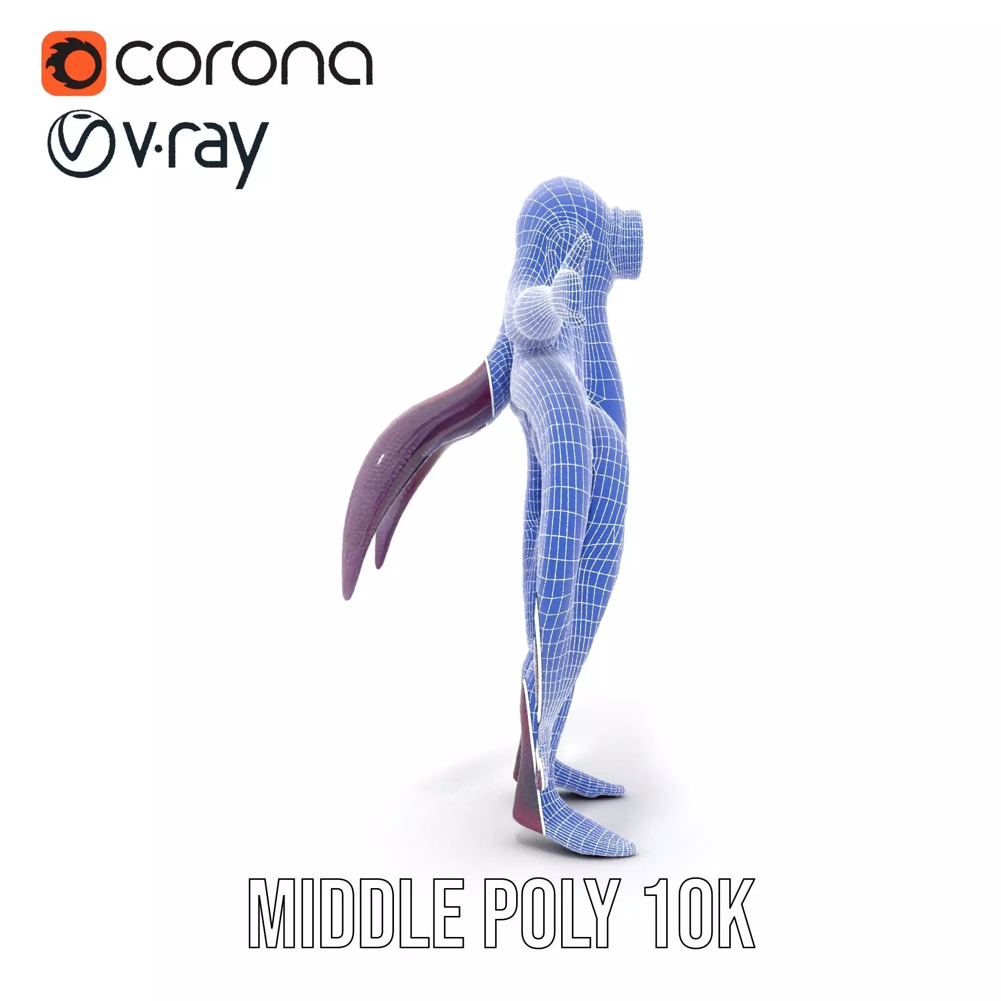 Cyclops Octopus Humanoid Creature Model Pack Low-poly 3D model_15