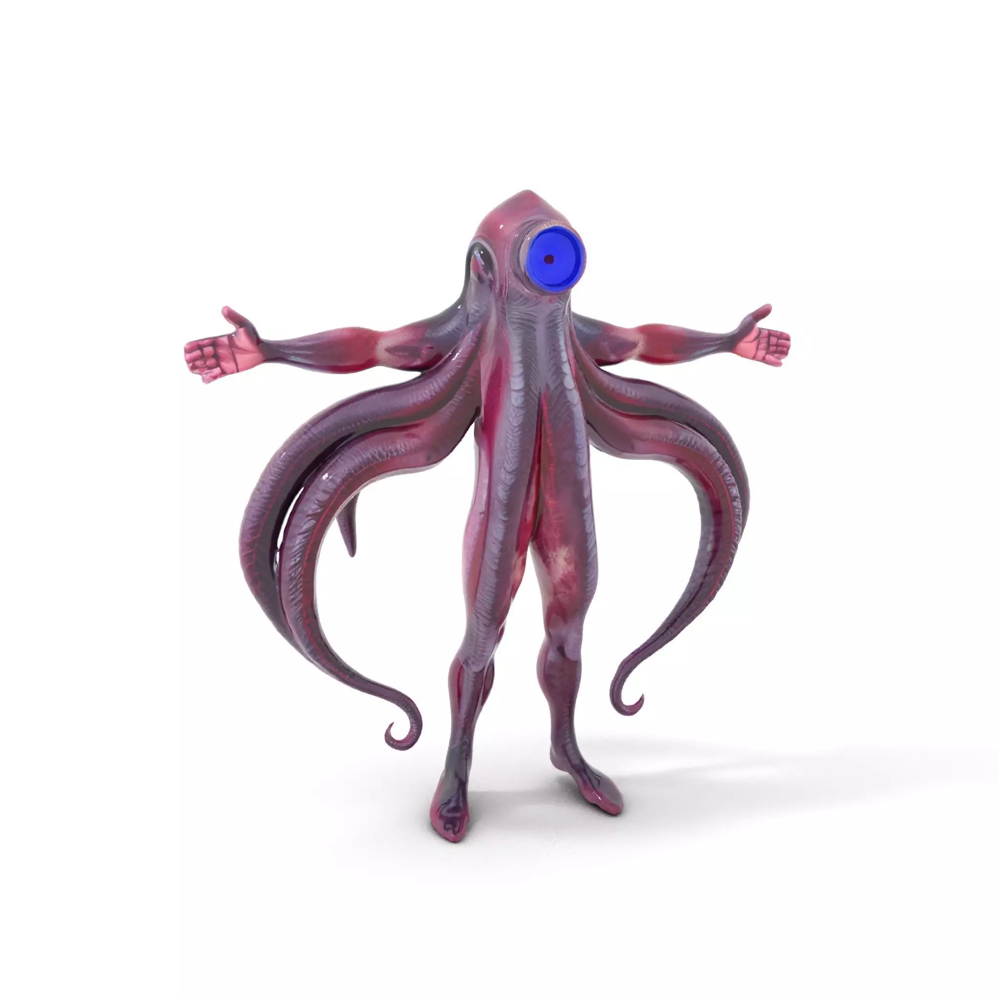 Cyclops Octopus Humanoid Creature Model Pack Low-poly 3D model_0
