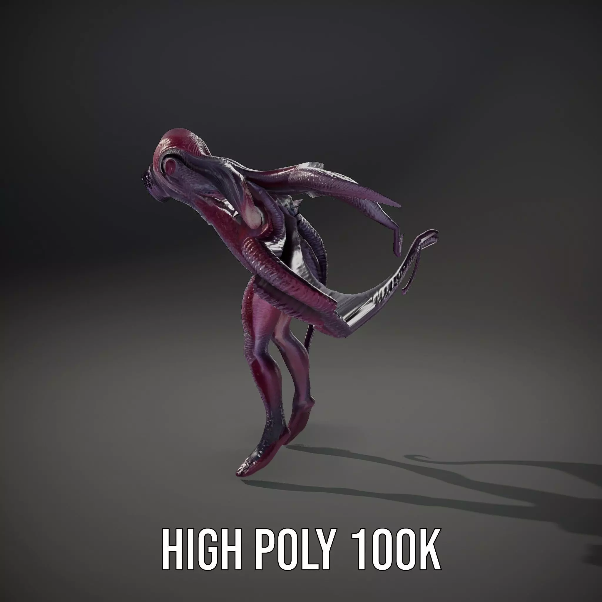 Cyclops Octopus Humanoid Creature Model Pack Low-poly 3D model_32