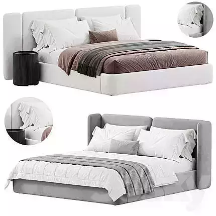 white bed in modern style 