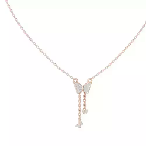 Round Diamond Butterfly Charm Pendant Necklace 3dm STL Video