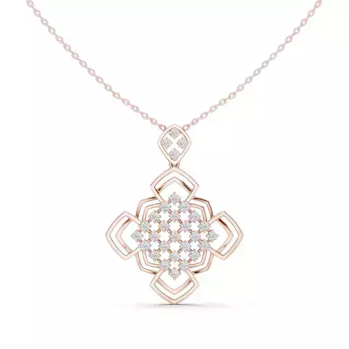 Round Cut Diamond Pendant Women Necklace 3dm STL Video