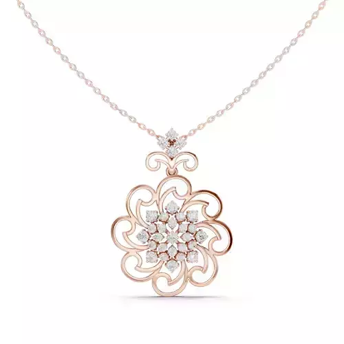 Round Diamond Pendant Women Necklace 3dm STL Video
