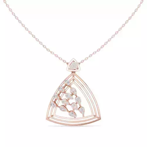 Round Diamond Triangle Shape Pendant Women 3dm STL Video 3D print model