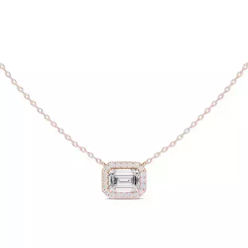 Emerald Diamond Stud Pendant Charm Necklace 3dm STL Video 3D print model
