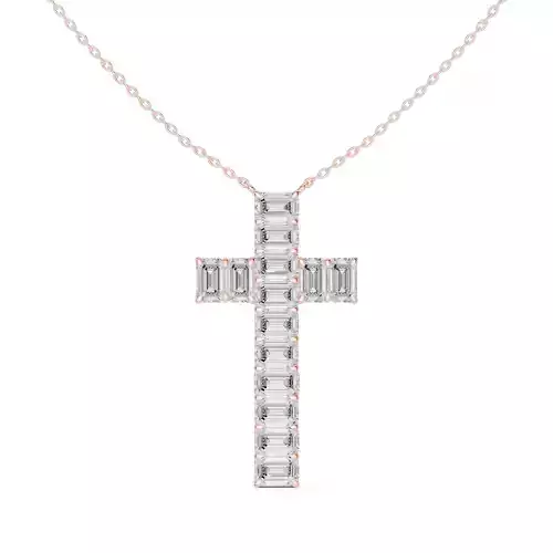 Emerald Diamond Christian Cross Religious Pendant 3dm STL Video 3D print model