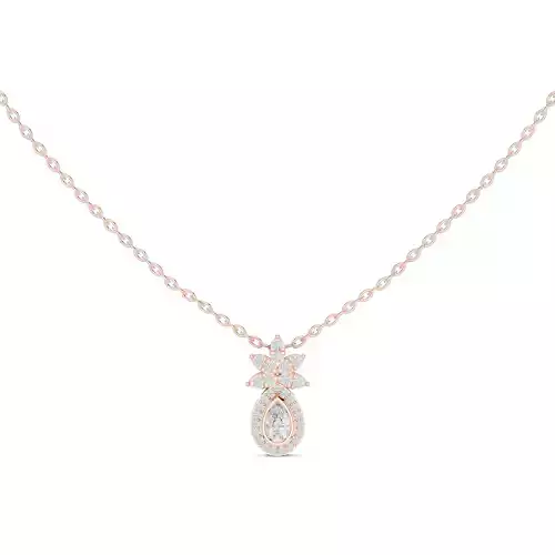Bezel Set Pear Diamond Pendant Women Necklace 3dm STL Video 3D print model