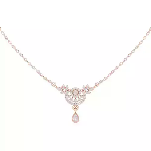 Round Diamond Pendant Women Necklace 3dm STL Video