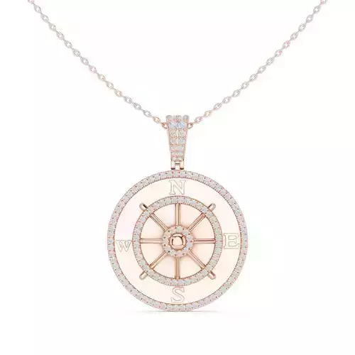 Round Diamond NEWS Pendant Women Necklace 3dm STL Video 3D print model