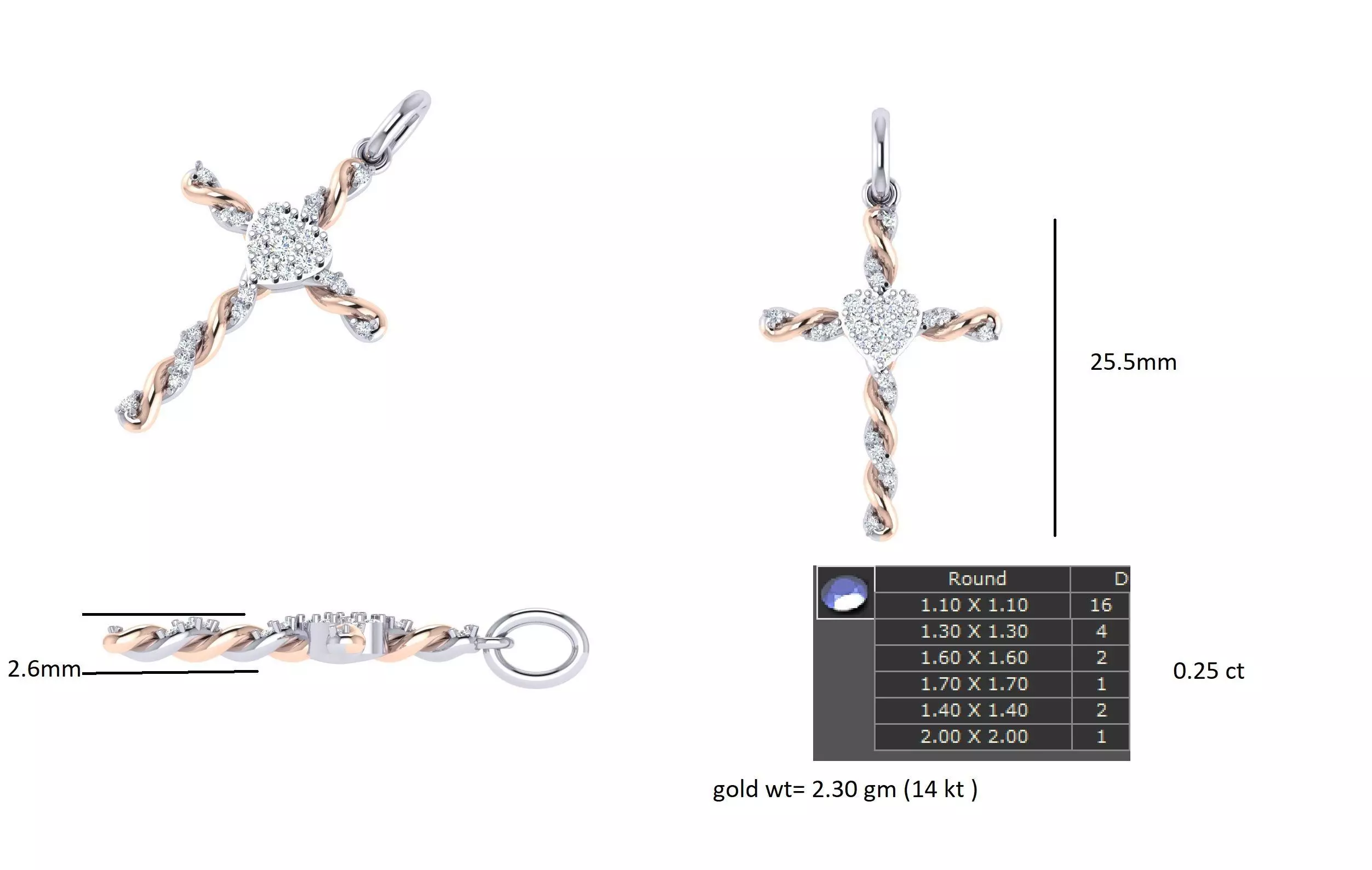 Petite Cross Pendant Free 3D print model