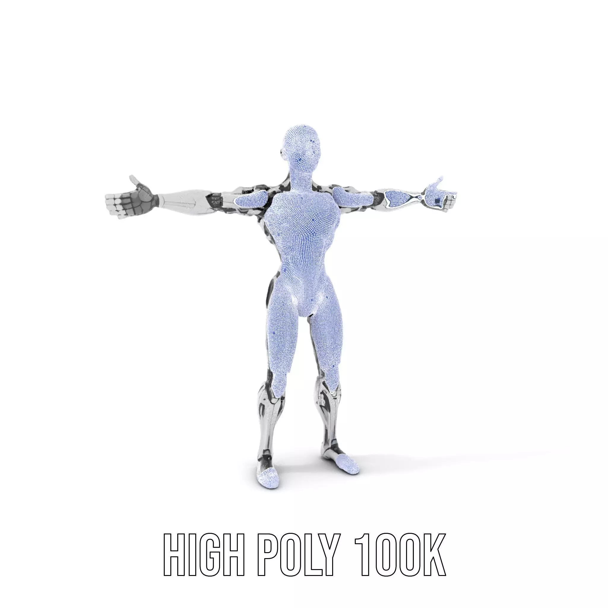 Futuristic Humanoid Robot Model Pack Low-poly 3D model_4