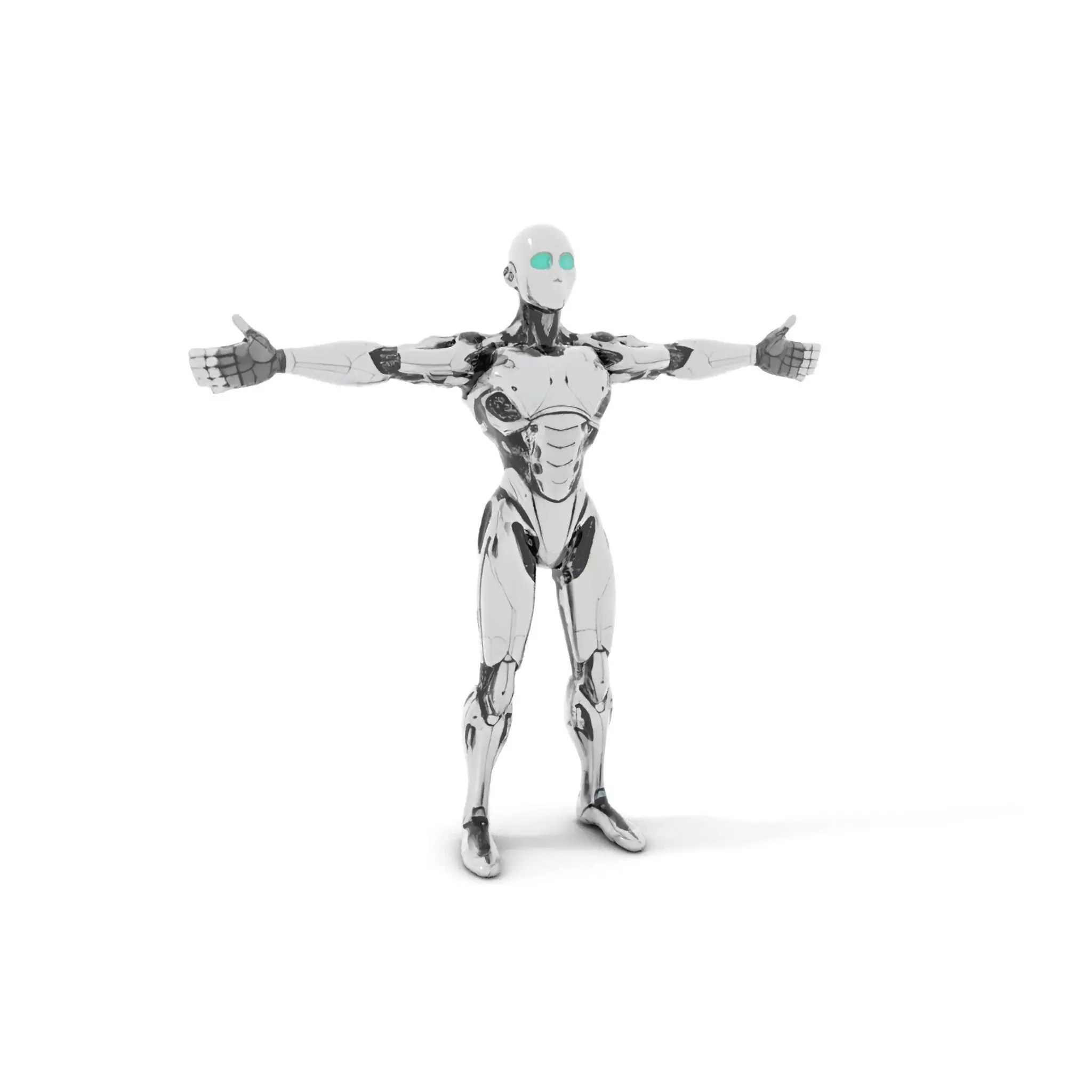 Futuristic Humanoid Robot Model Pack Low-poly 3D model_6