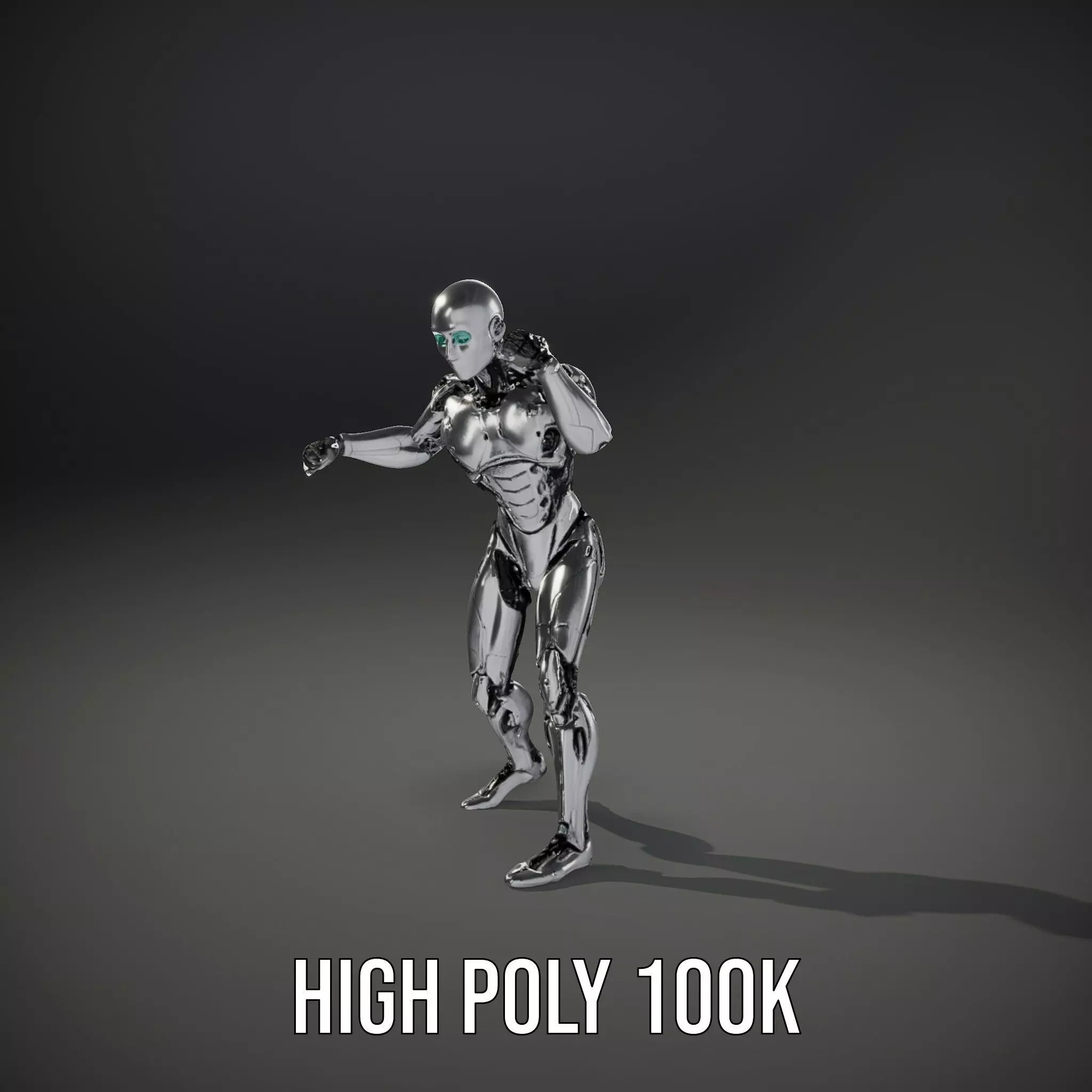 Futuristic Humanoid Robot Model Pack Low-poly 3D model_32
