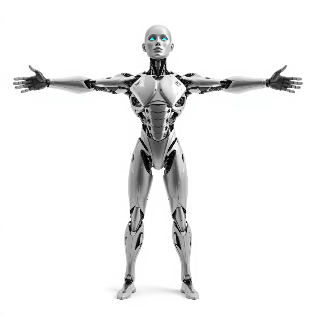 Futuristic Humanoid Robot Model Pack Low-poly 3D model_2