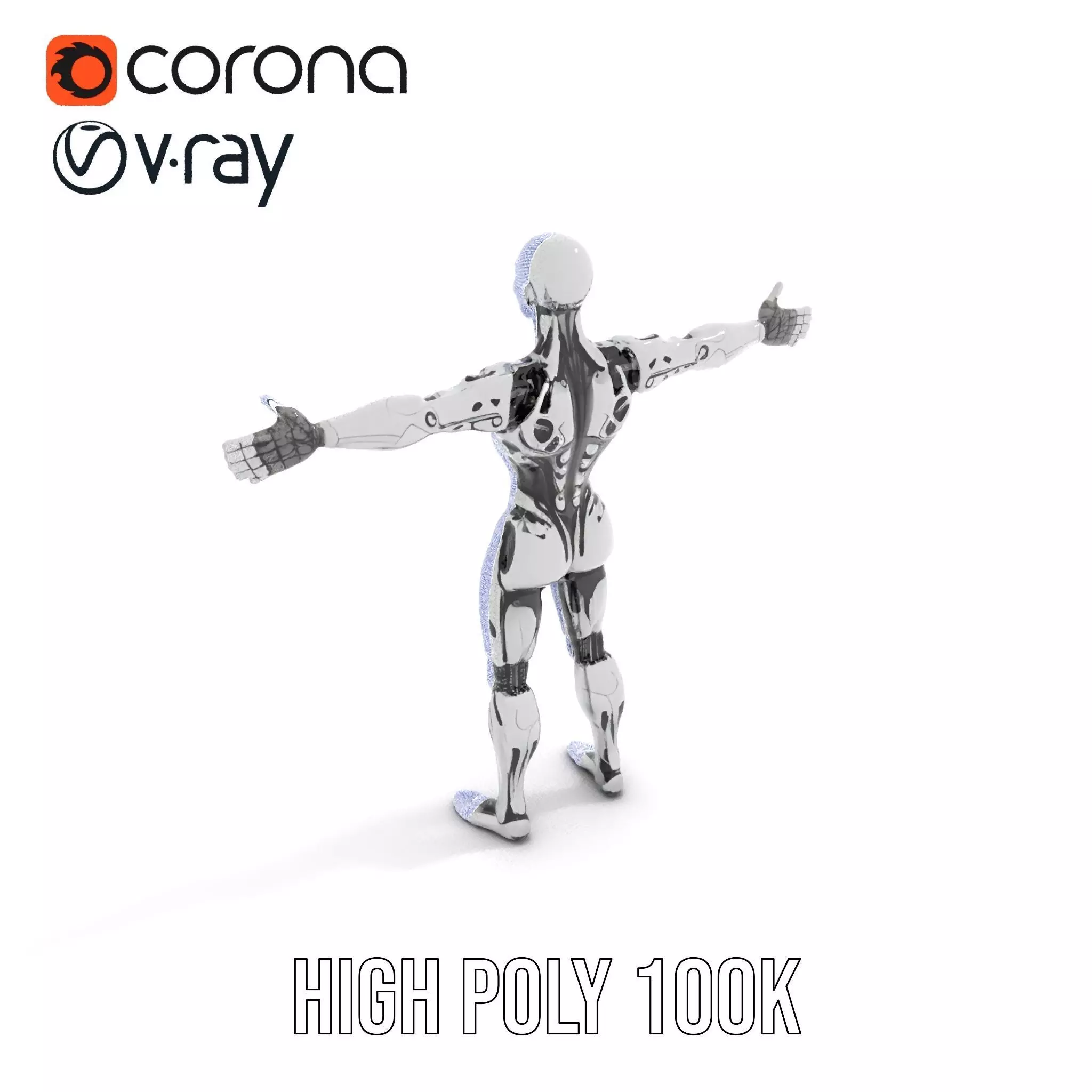 Futuristic Humanoid Robot Model Pack Low-poly 3D model_25