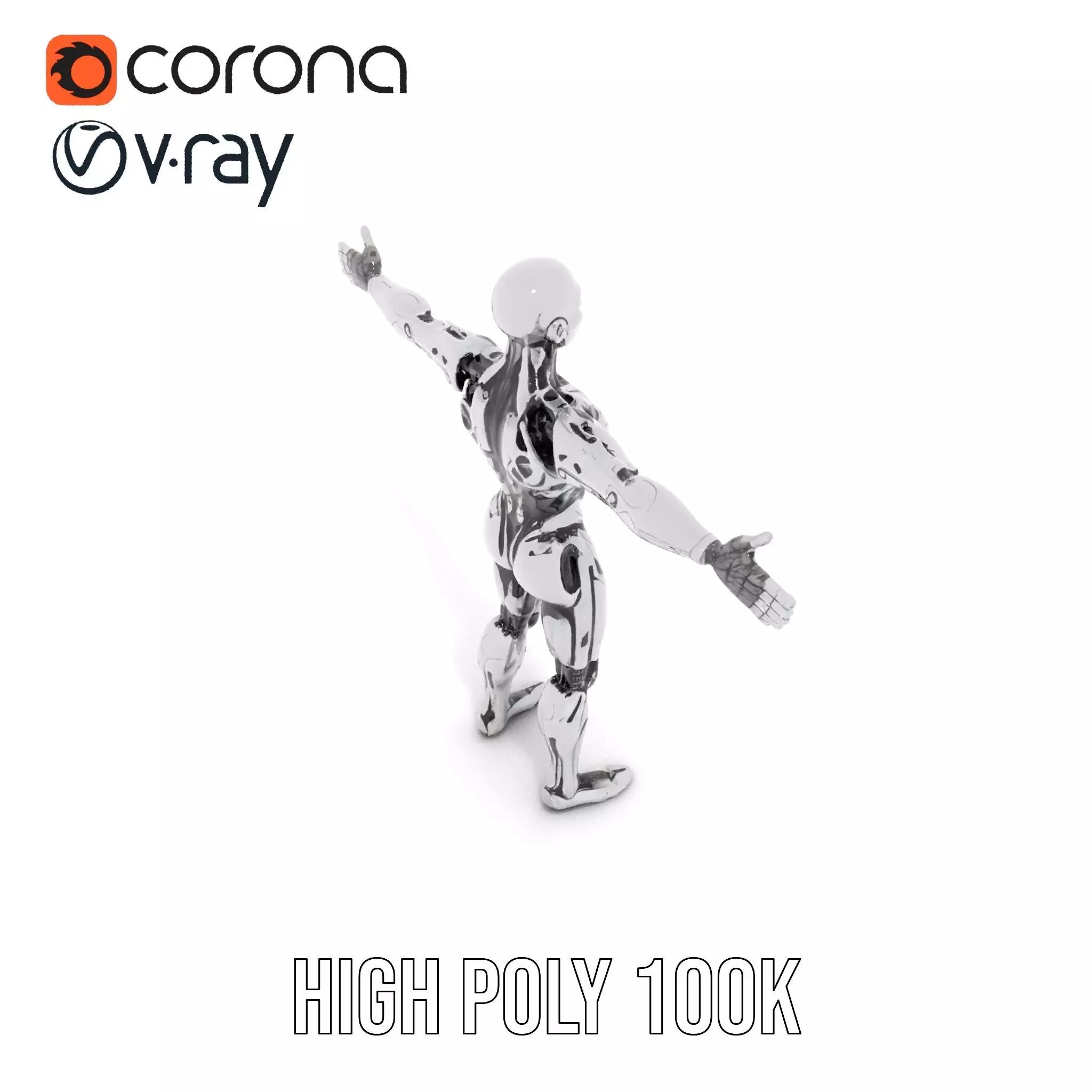 Futuristic Humanoid Robot Model Pack Low-poly 3D model_11