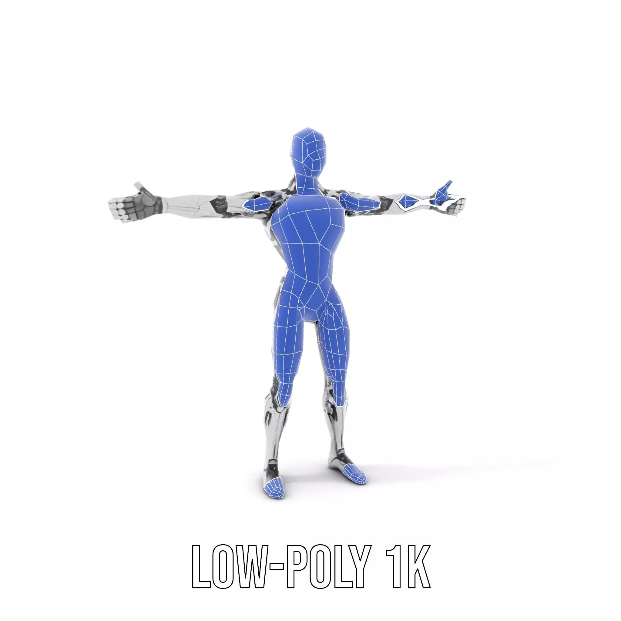 Futuristic Humanoid Robot Model Pack Low-poly 3D model_16