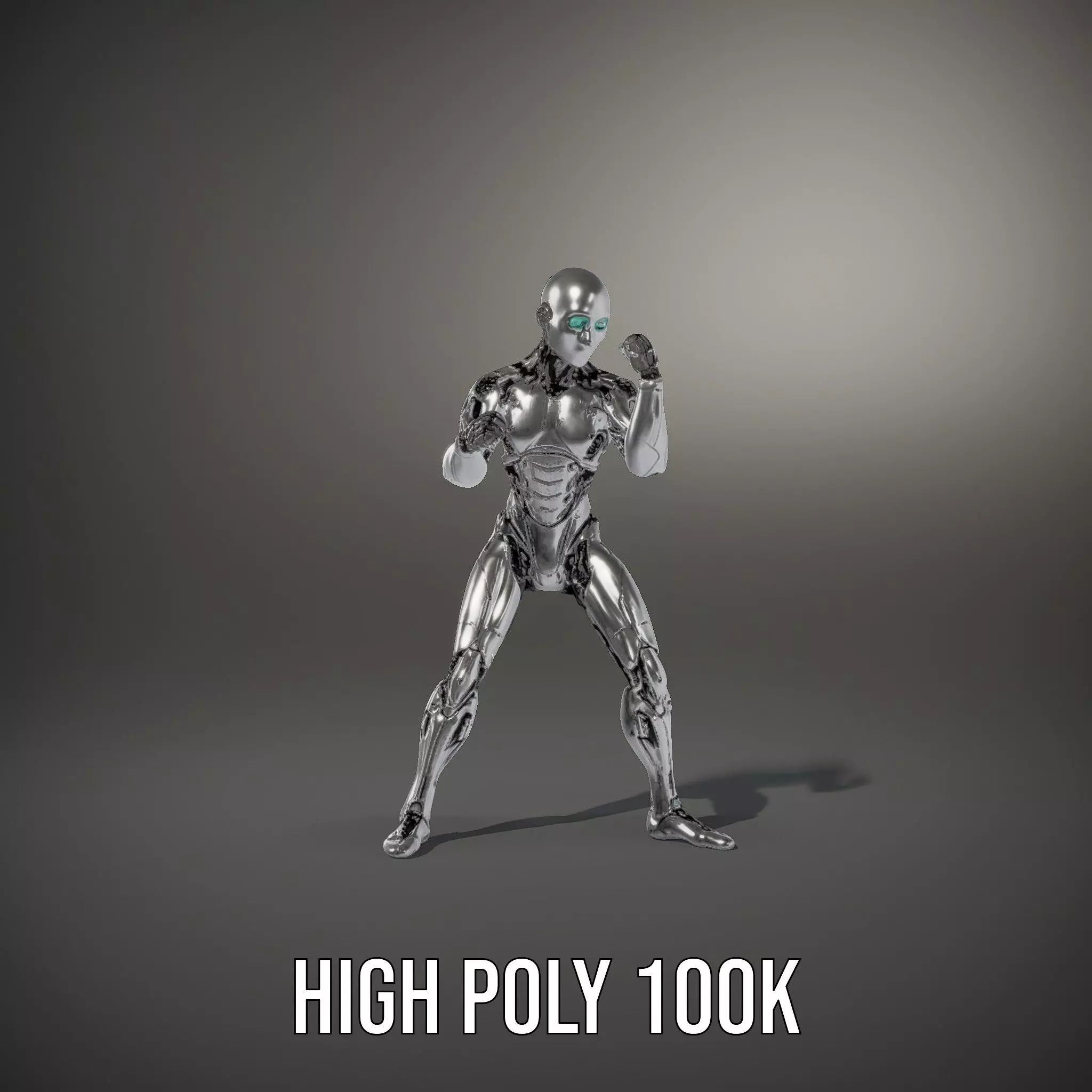 Futuristic Humanoid Robot Model Pack Low-poly 3D model_33
