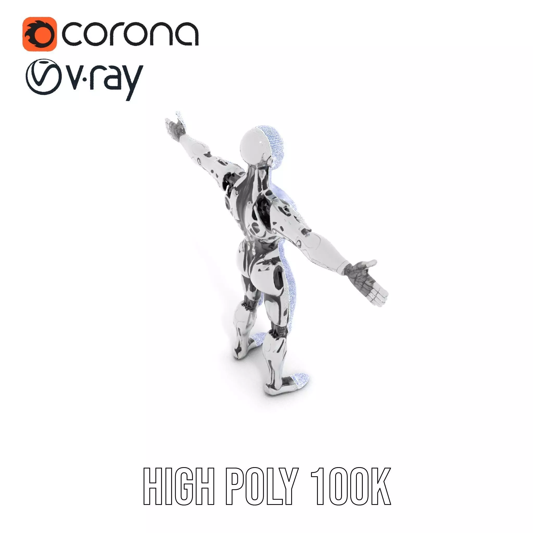 Futuristic Humanoid Robot Model Pack Low-poly 3D model_31