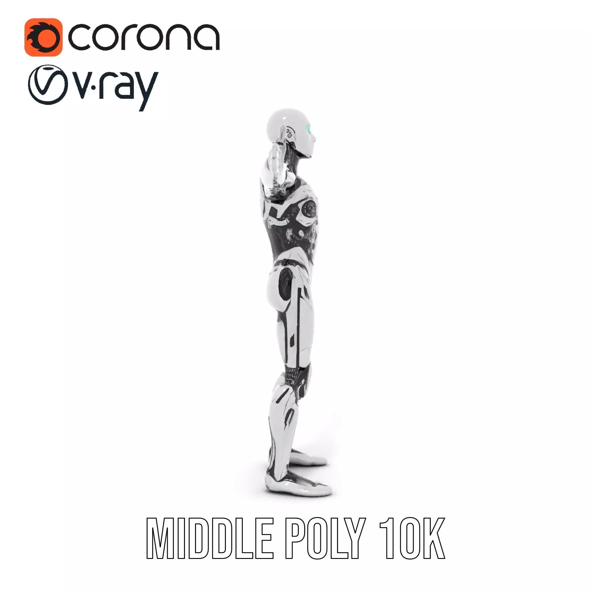 Futuristic Humanoid Robot Model Pack Low-poly 3D model_21