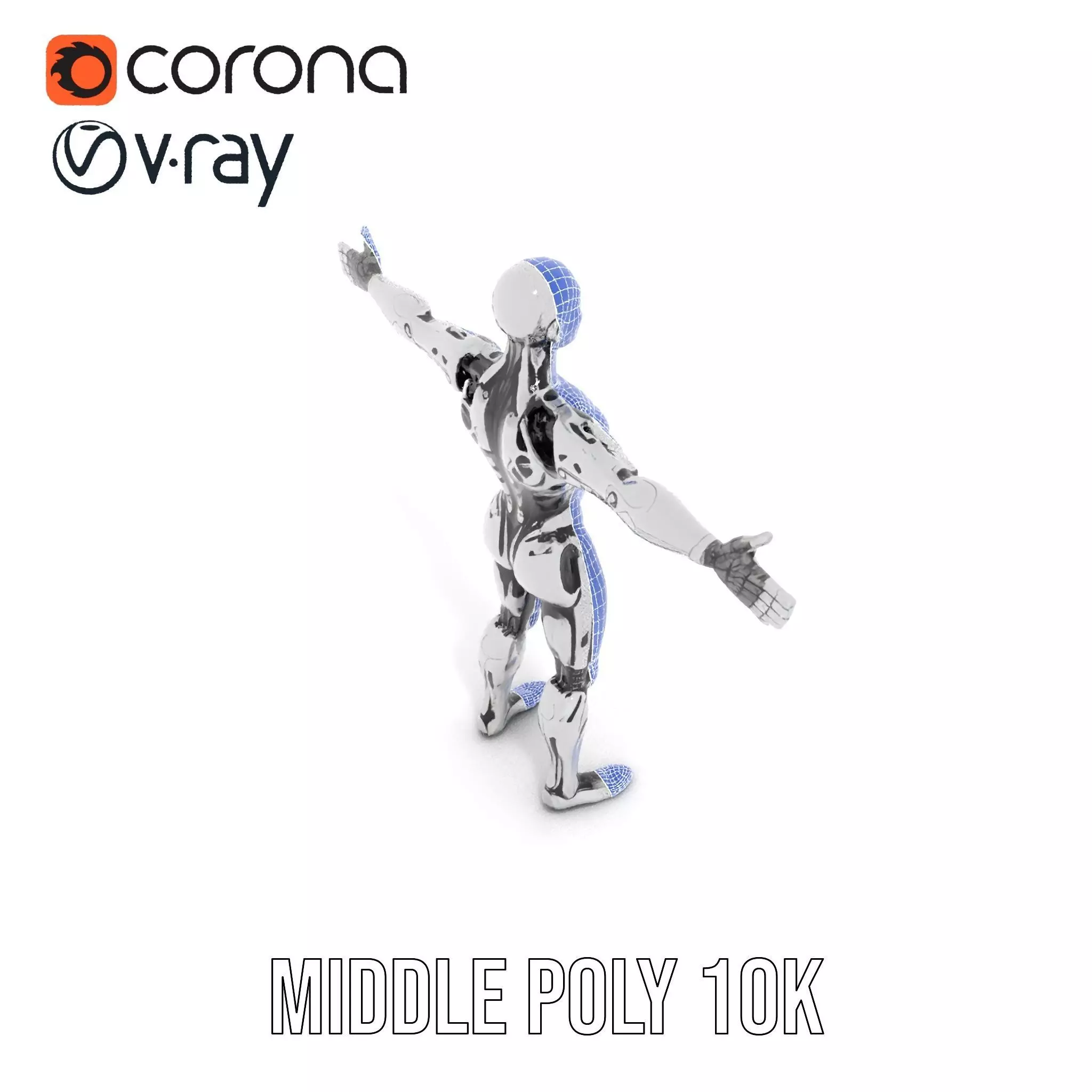 Futuristic Humanoid Robot Model Pack Low-poly 3D model_18