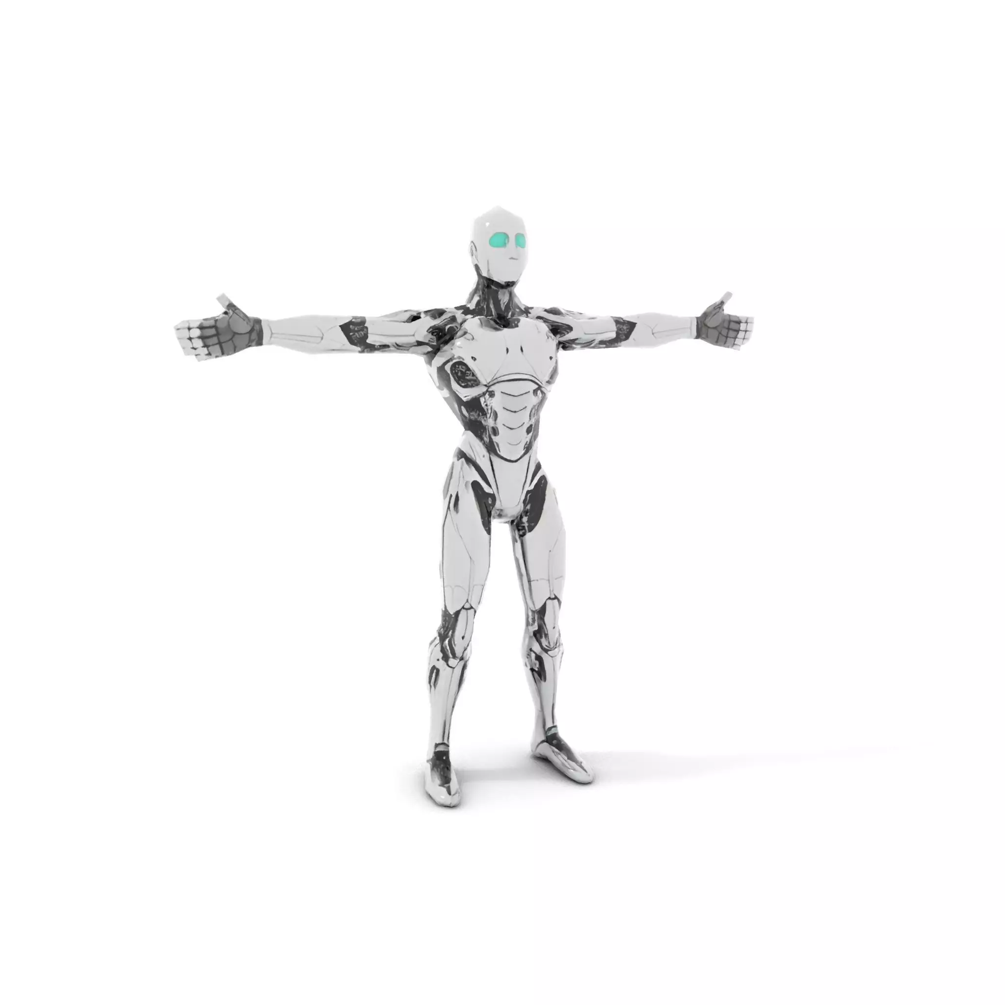 Futuristic Humanoid Robot Model Pack Low-poly 3D model_8