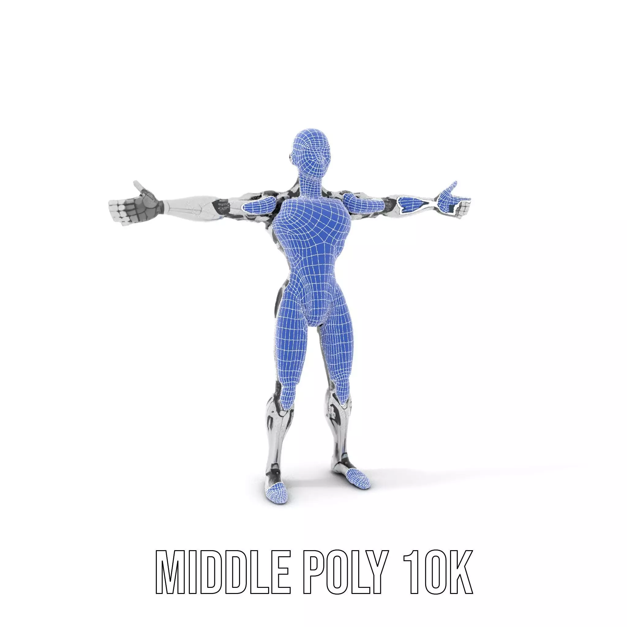Futuristic Humanoid Robot Model Pack Low-poly 3D model_5